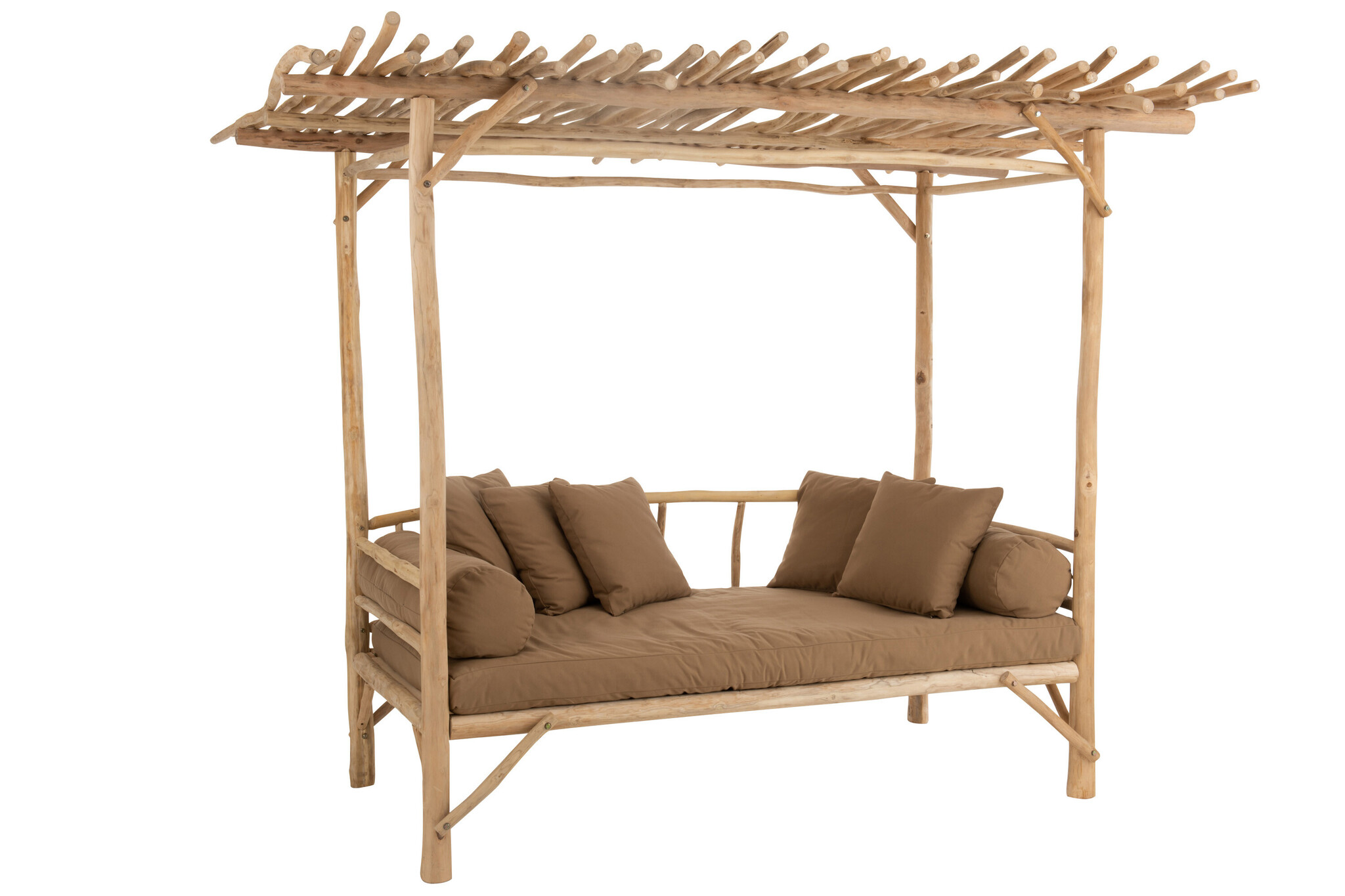 BED LOVESEAT+CUSH TEAK NAT/BR
