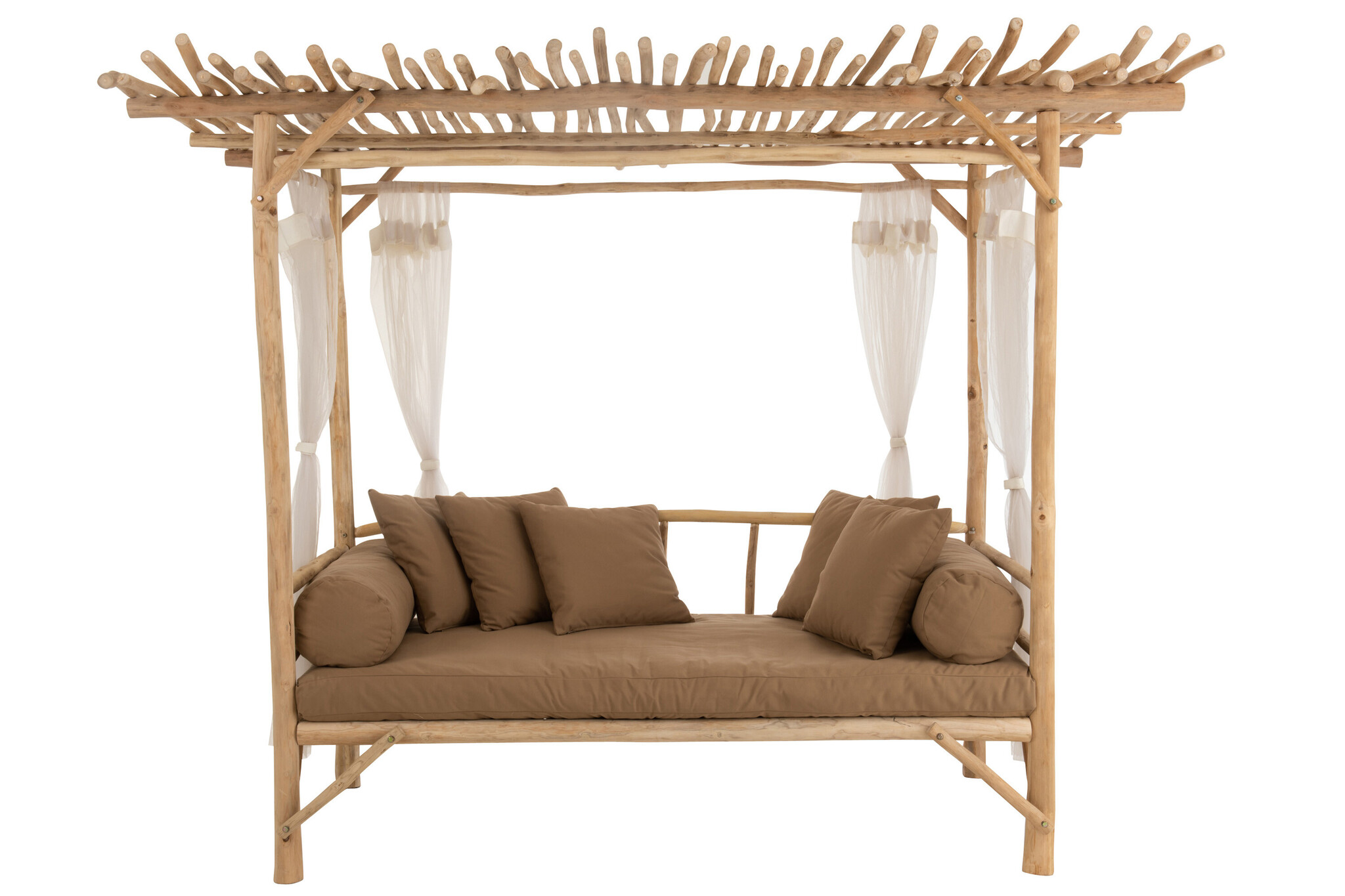 BED LOVESEAT+CUSH TEAK NAT/BR