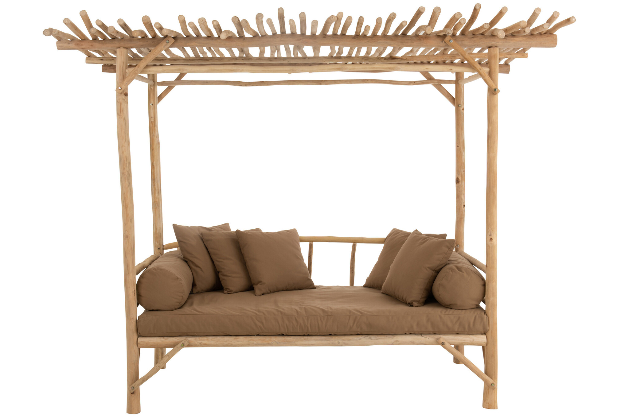 BED LOVESEAT+CUSH TEAK NAT/BR