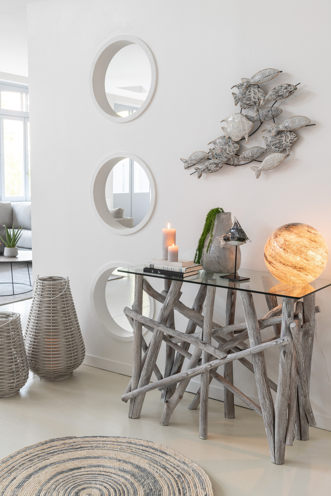 LANTERN WOVEN LED PLASTIC WH L