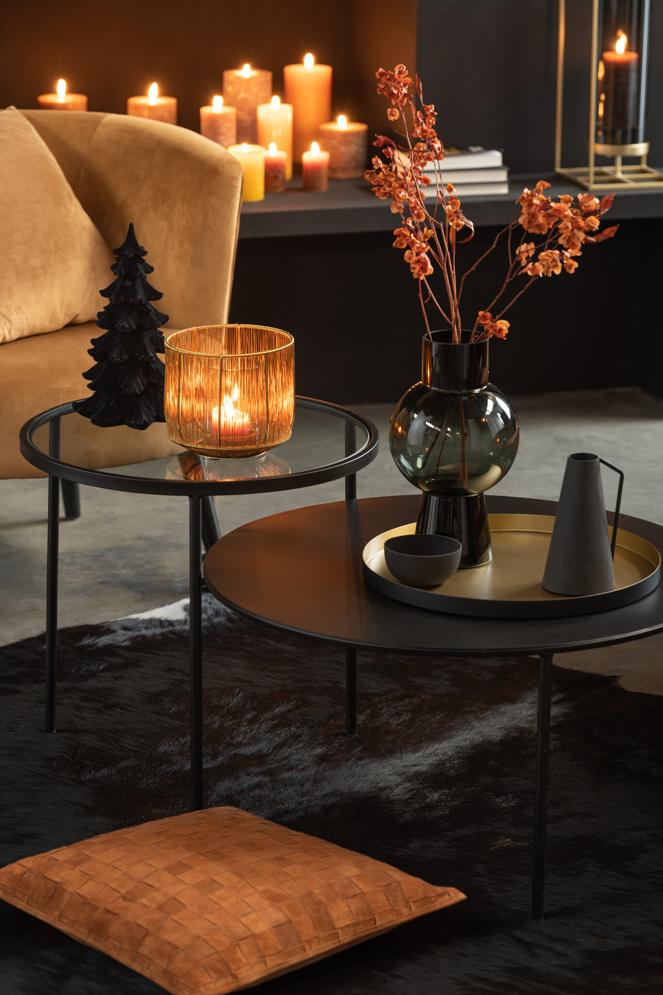SIDETABLE 2 LEVEL MET/GL BL L