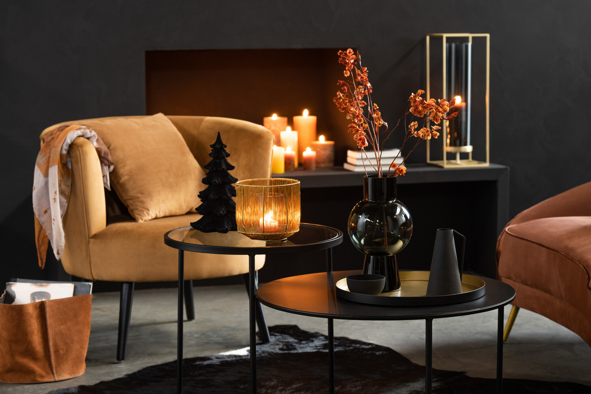 SIDETABLE 2 LEVEL MET/GL BL L