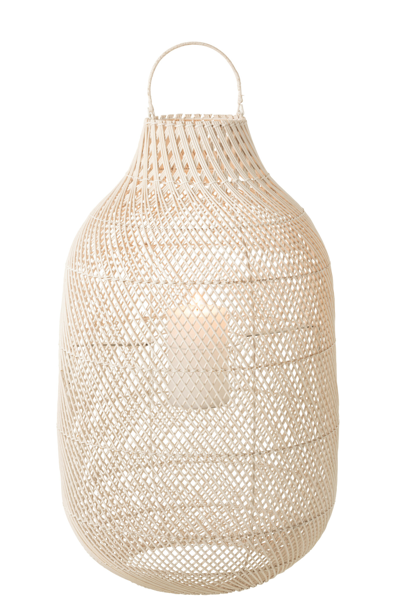 LANTERN CYLINDER XL RATTAN WH
