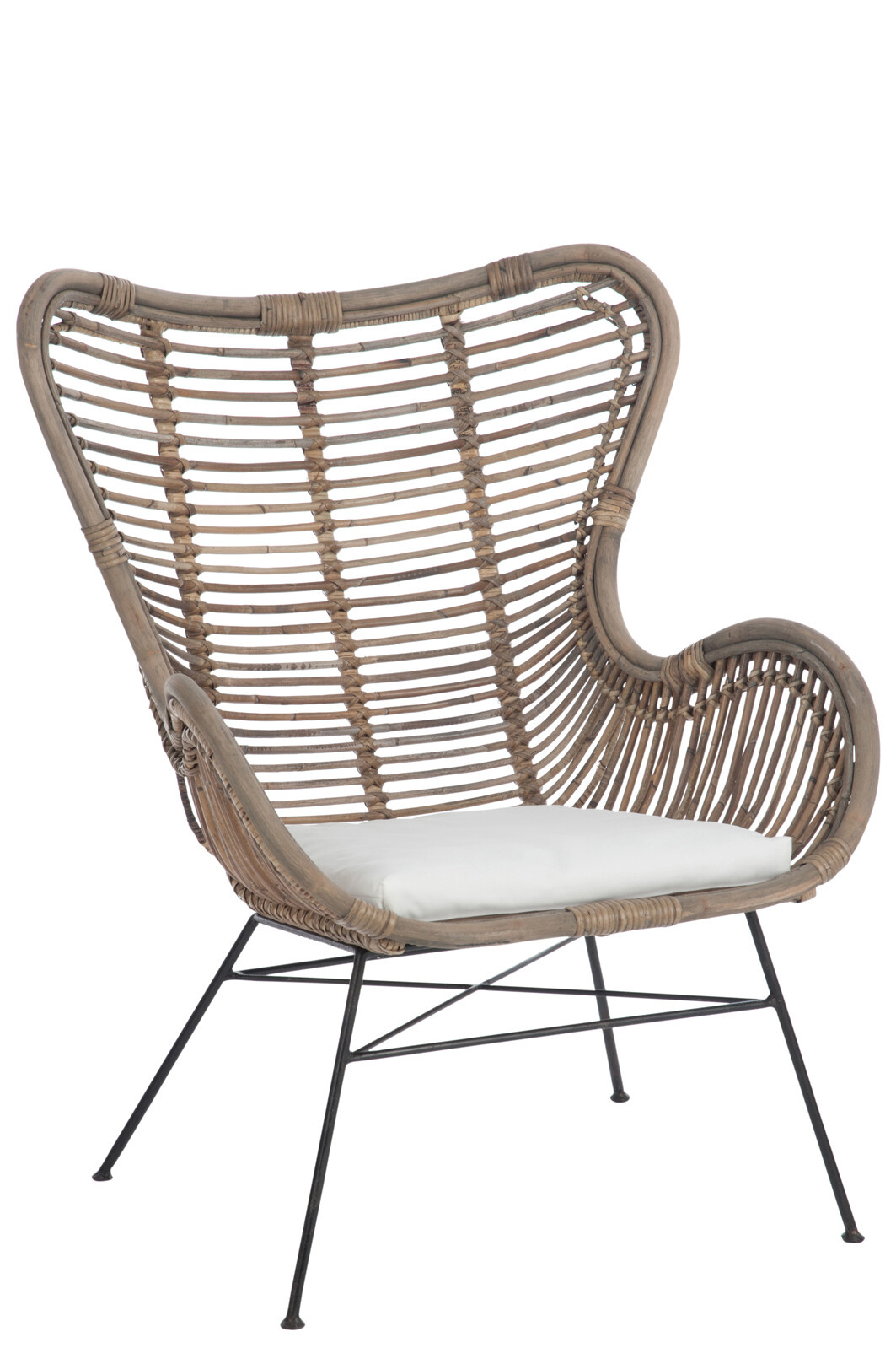 CHAIR+CUSHION RAT/MET NAT