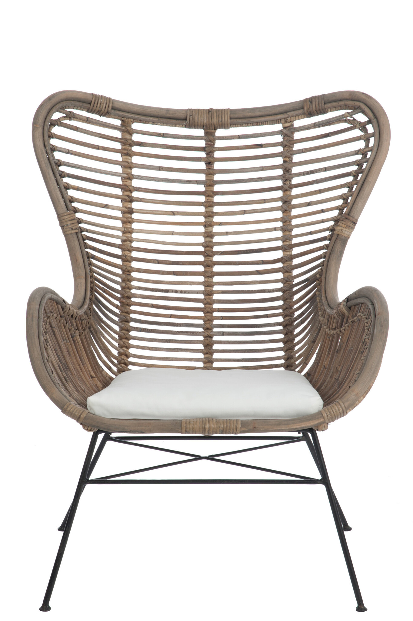 CHAIR+CUSHION RAT/MET NAT