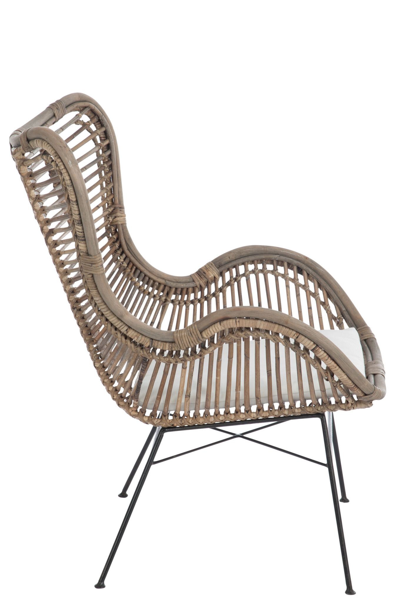 CHAIR+CUSHION RAT/MET NAT