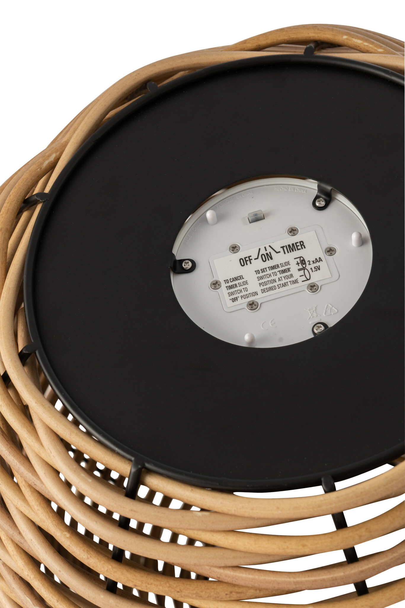 LANTERN WOVEN LED PLASTIC WH L