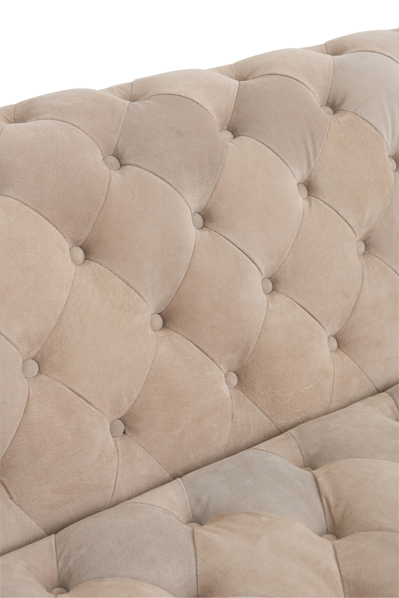 COUCH 3SEAT BUTTONS SUEDE BEI