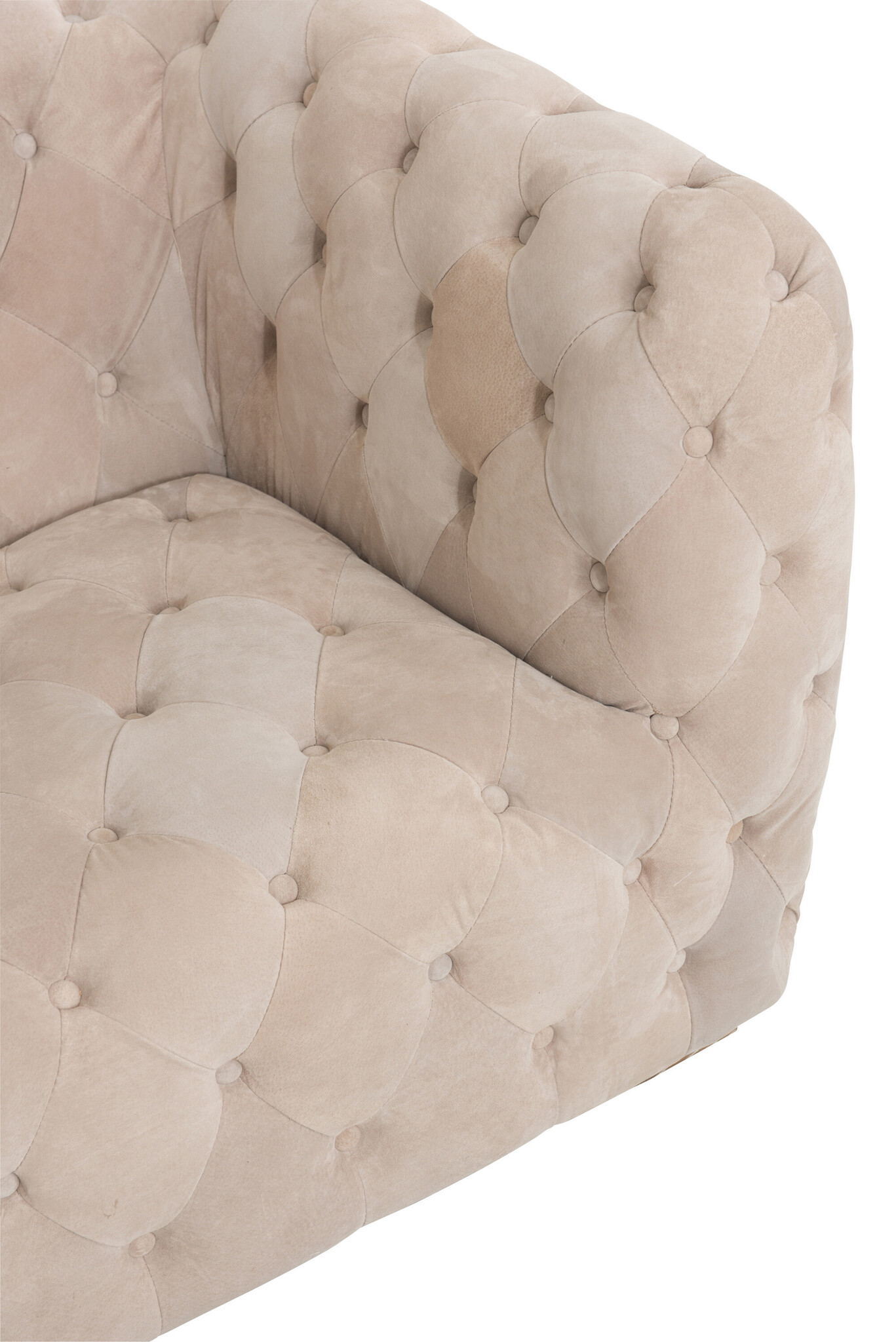 COUCH 3SEAT BUTTONS SUEDE BEI
