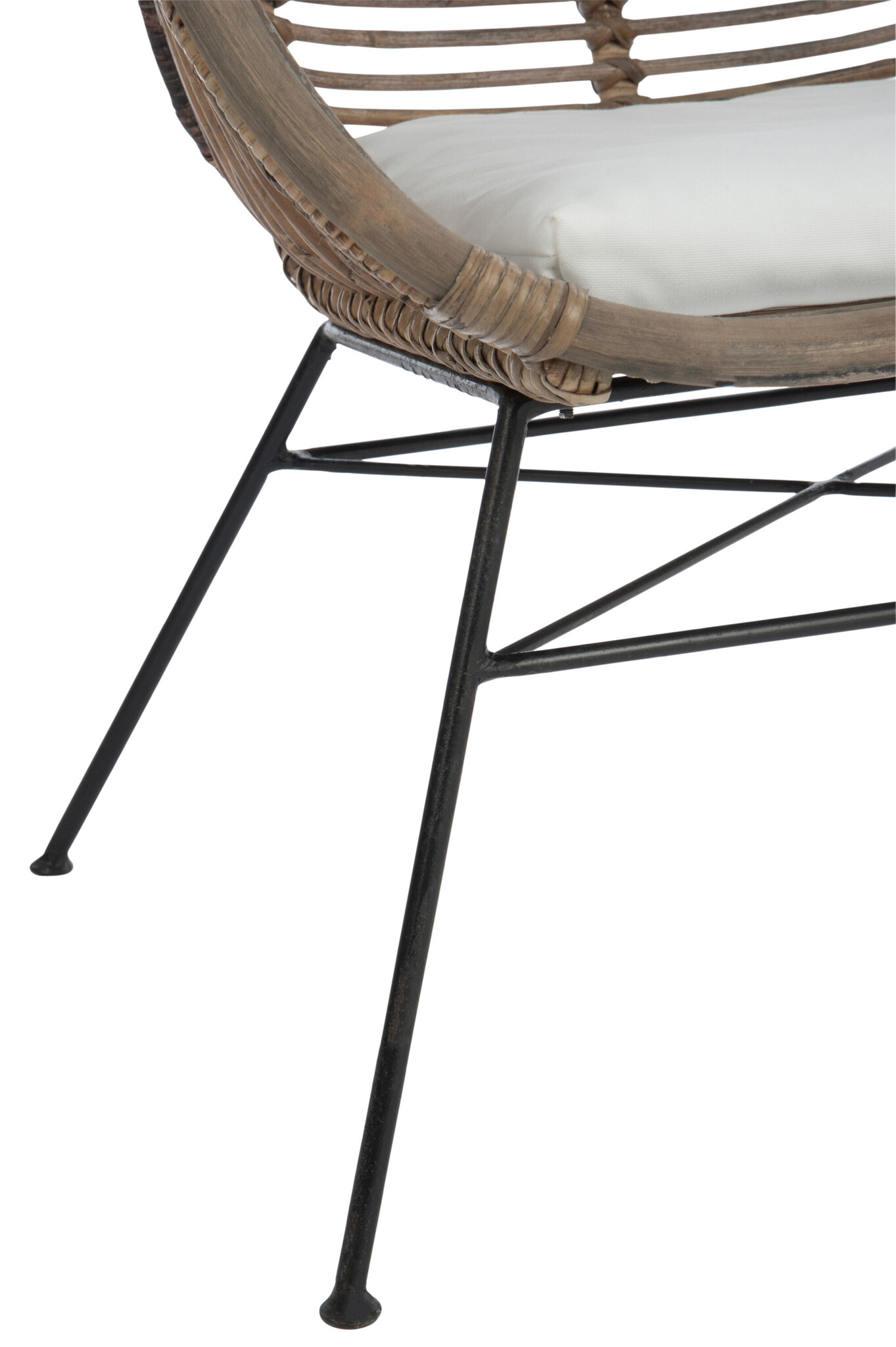 CHAIR+CUSHION RAT/MET NAT