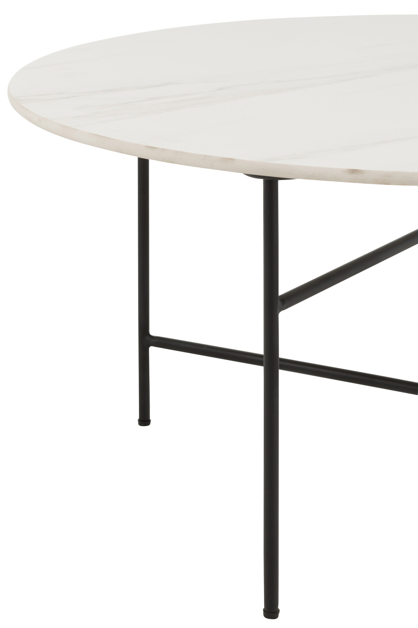 SIDE TABLE ROUND PORC/MET WH