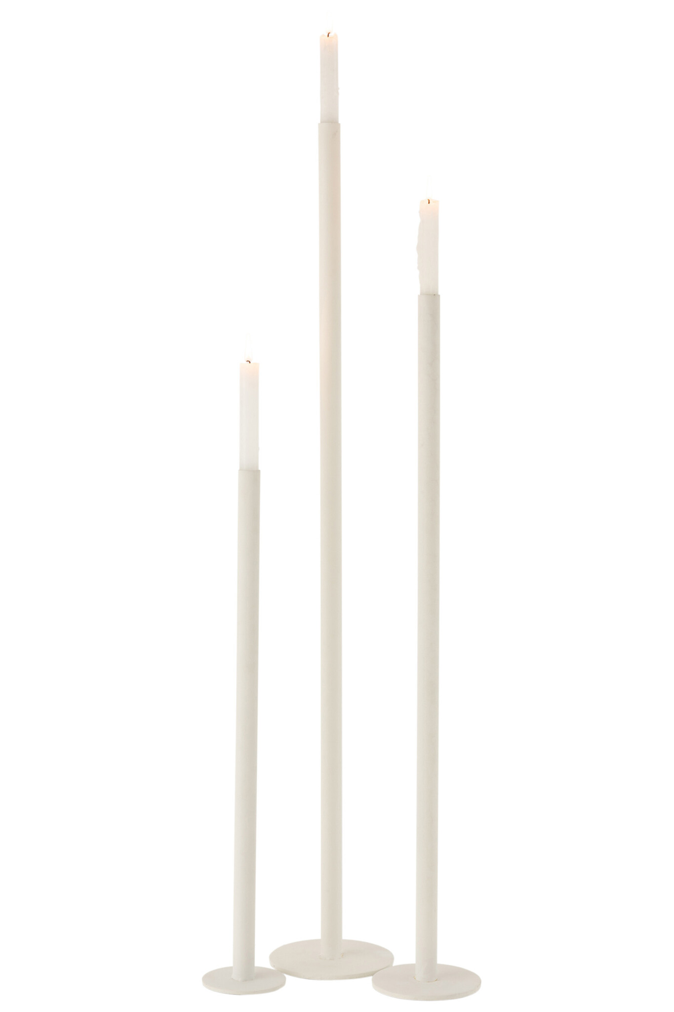 S/3 CANDL HIGH MOD MET MAT WH