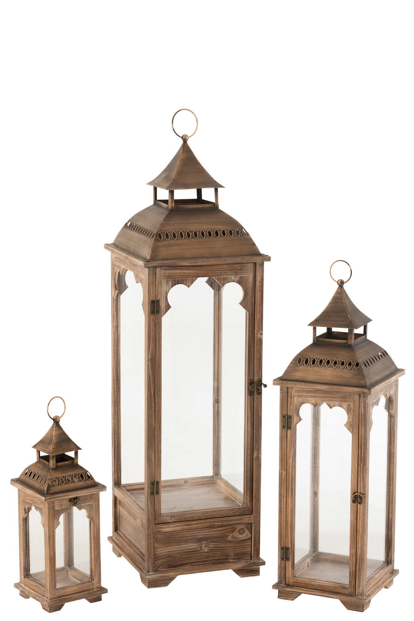 S/3 LANTERNS BISTRO SPR WD BR