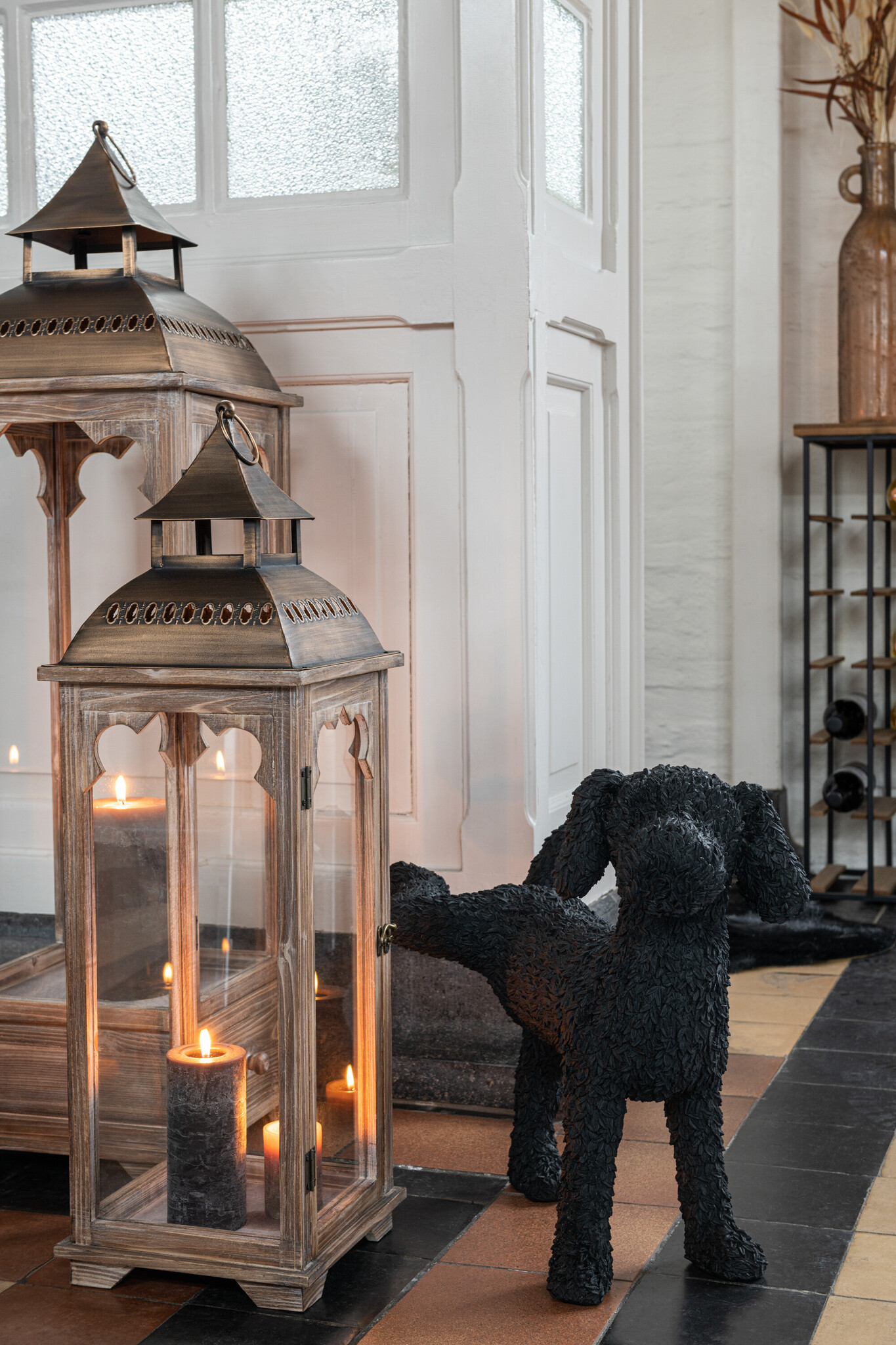S/3 LANTERNS BISTRO SPR WD BR