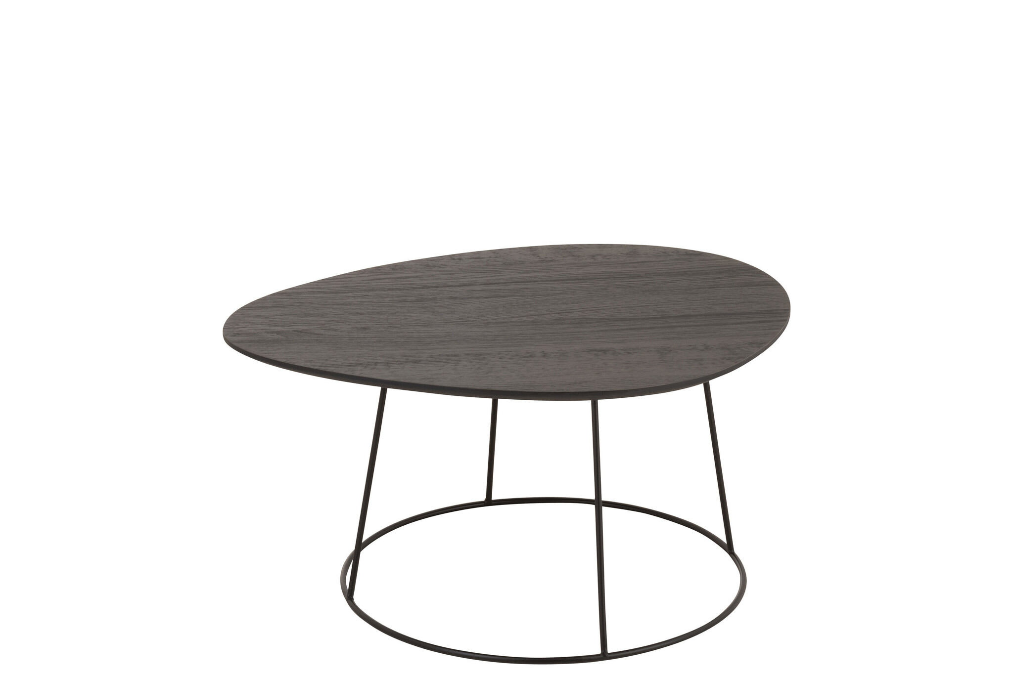 SIDETABLE OVAL WOOD/MET D BR L
