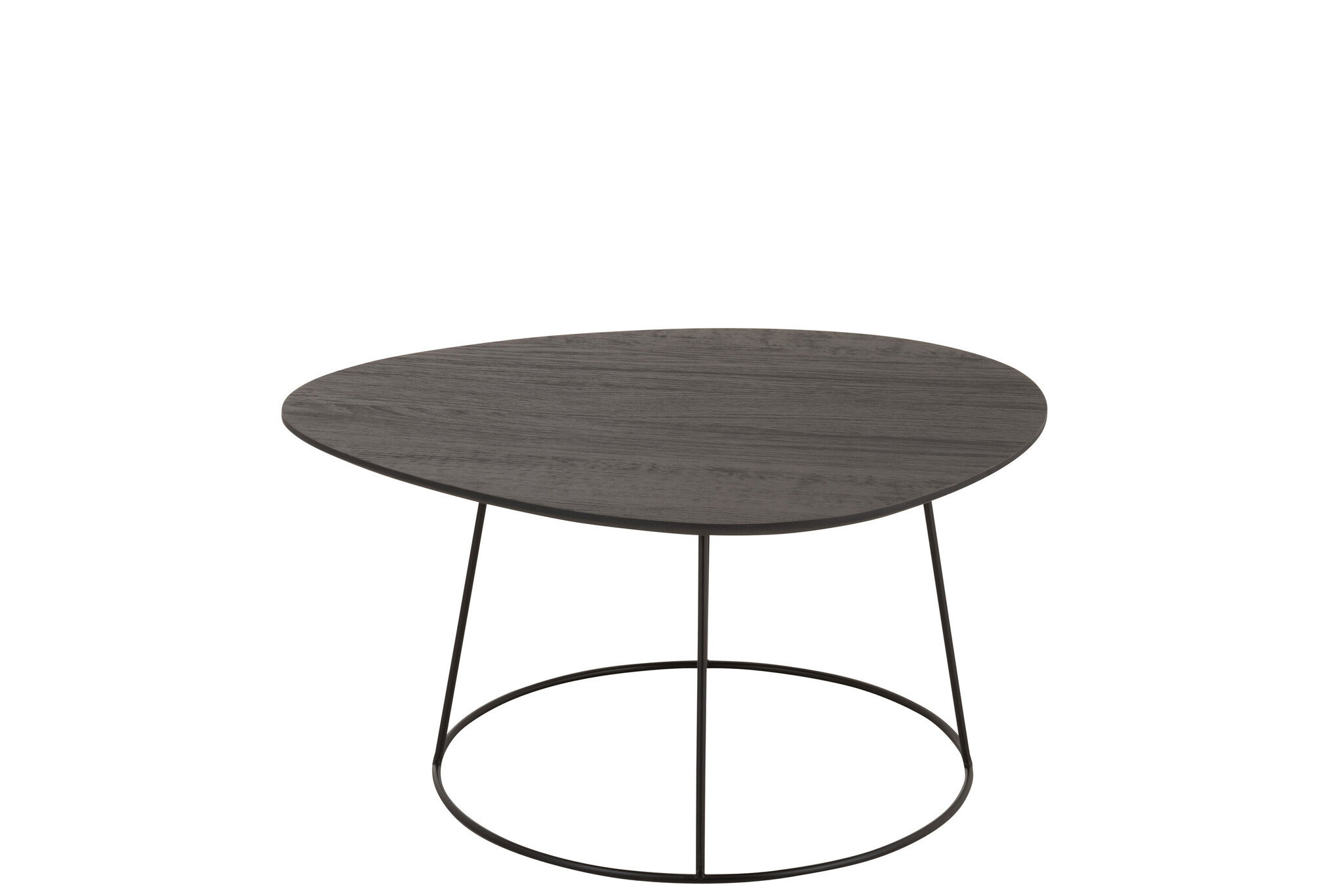 SIDETABLE OVAL WOOD/MET D BR L