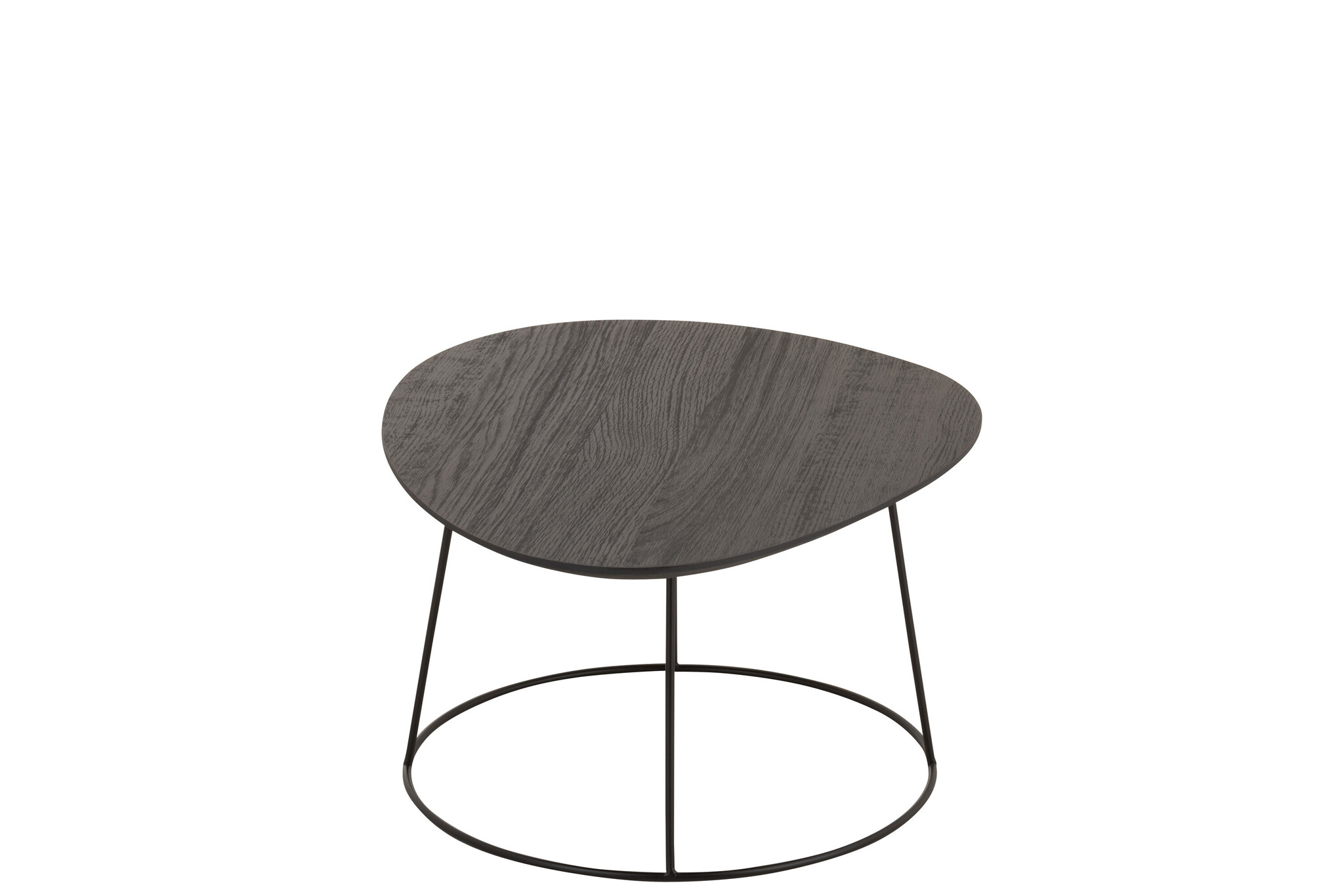 SIDETABLE OVAL WOOD/MET D BR L