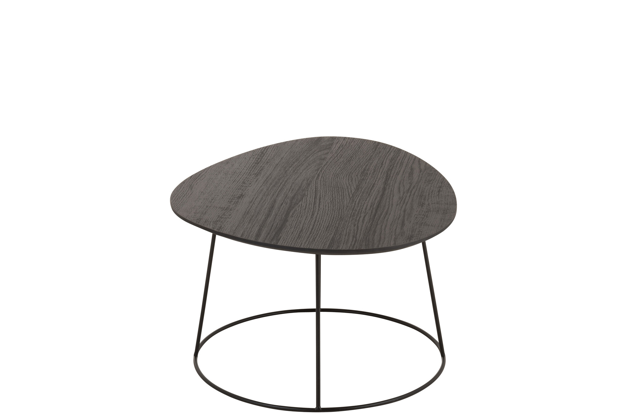 SIDETABLE OVAL WOOD/MET D BR L