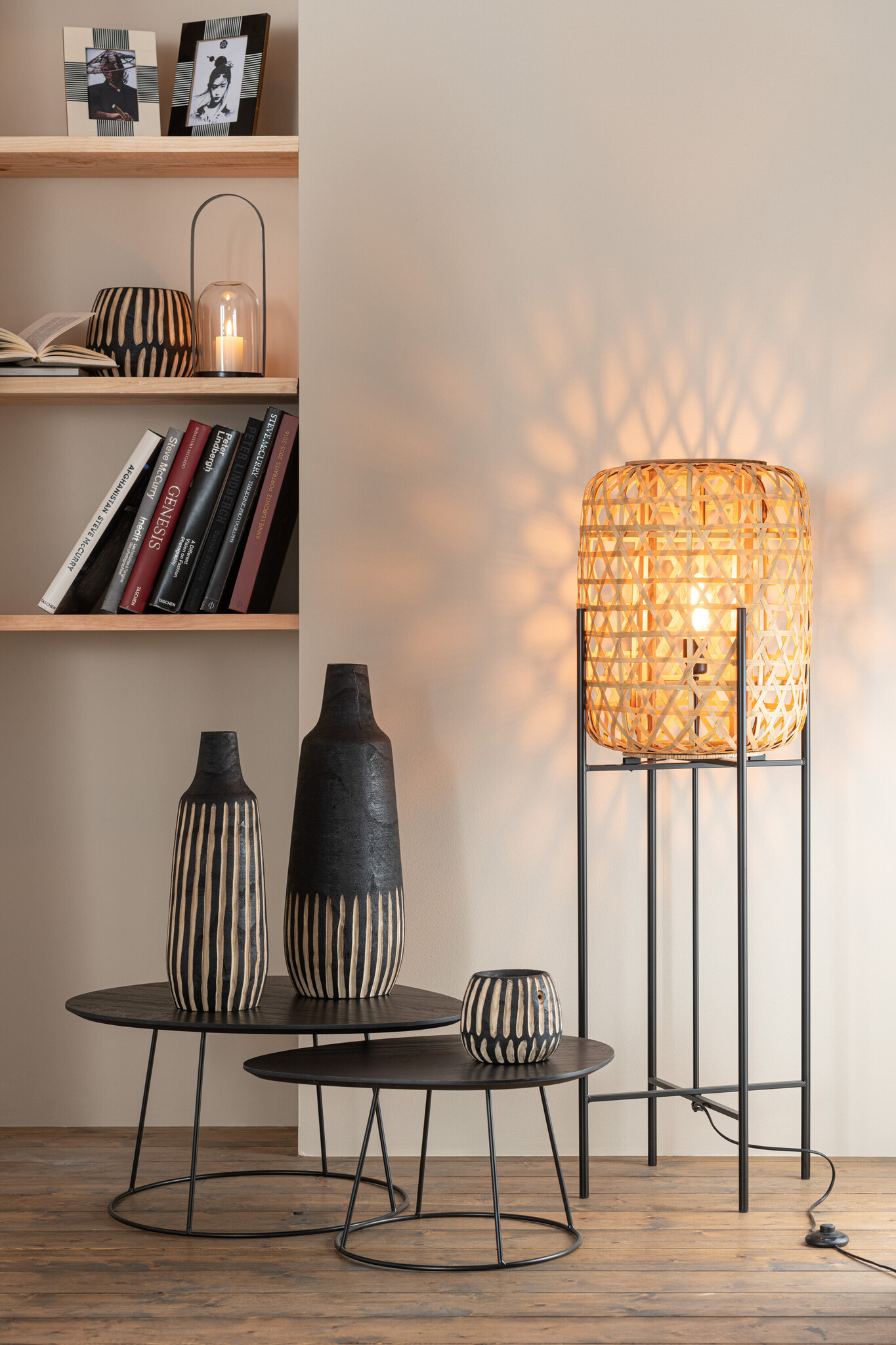 SIDETABLE OVAL WOOD/MET D BR L