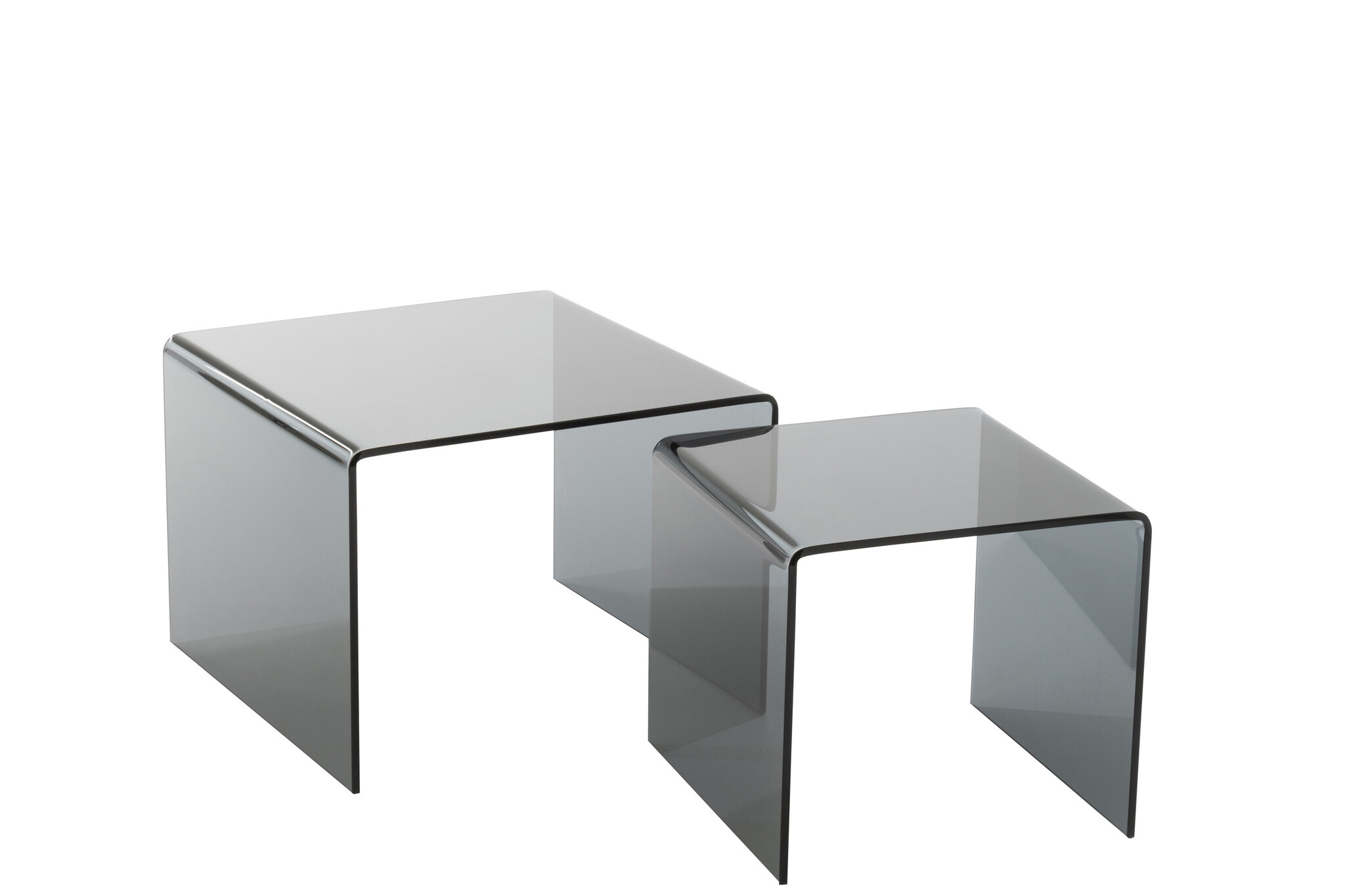 S/2 SIDETABLE GLASS BL