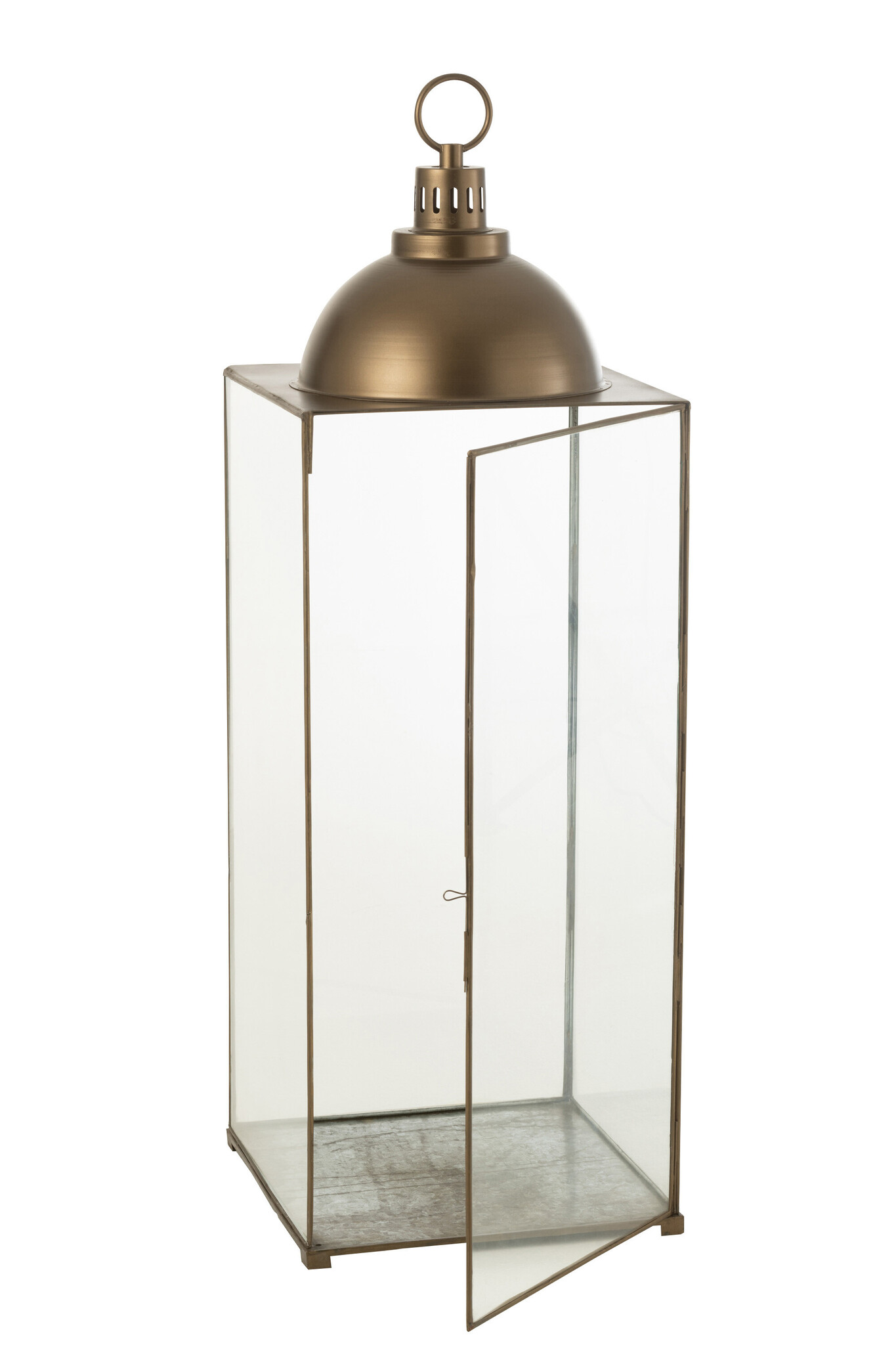 LANTERN HAGRID GLASS/IRON BR L