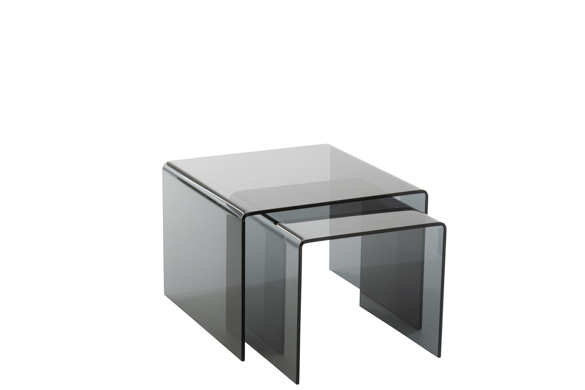 S/2 SIDETABLE GLASS BL