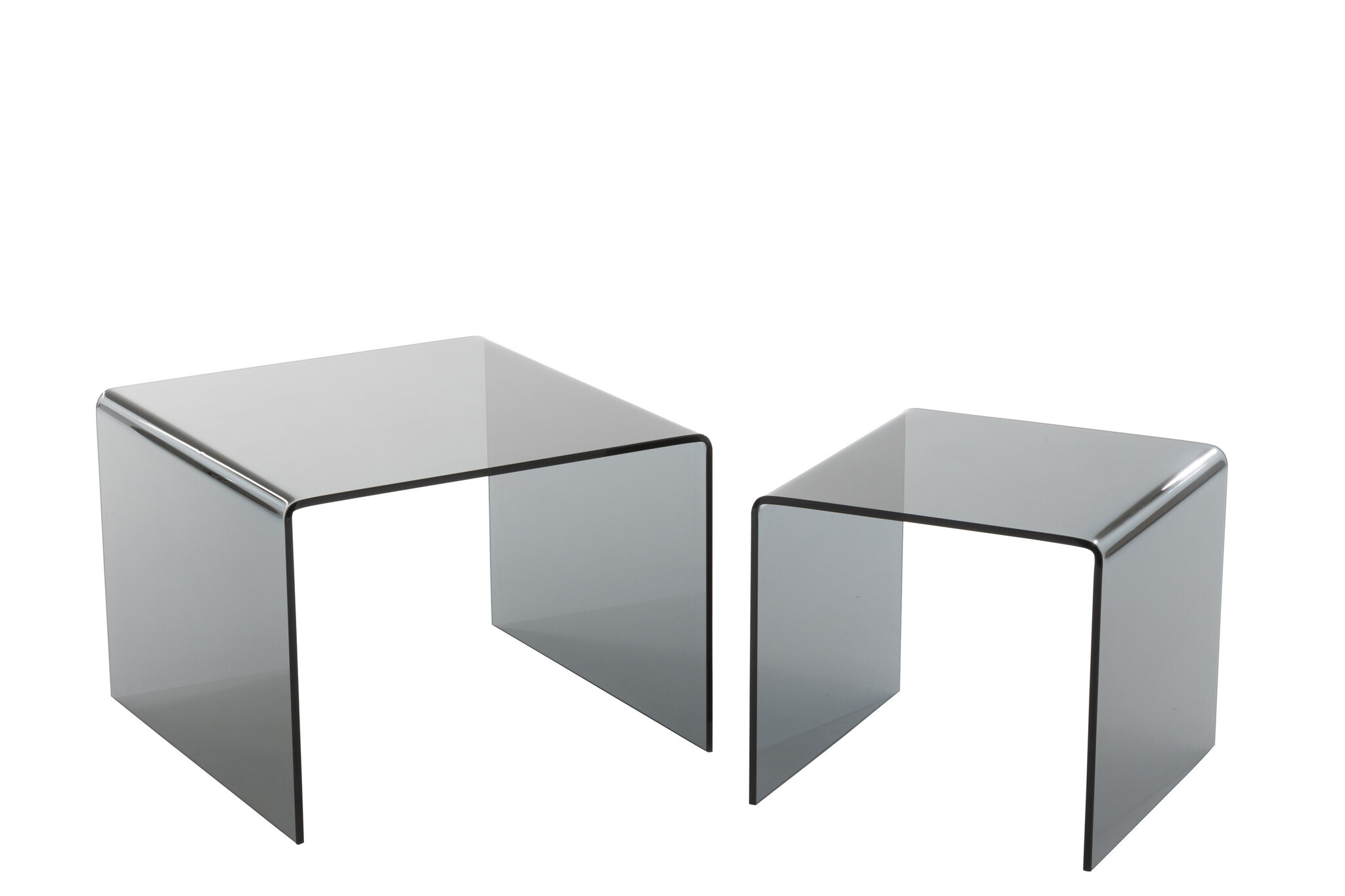 S/2 SIDETABLE GLASS BL