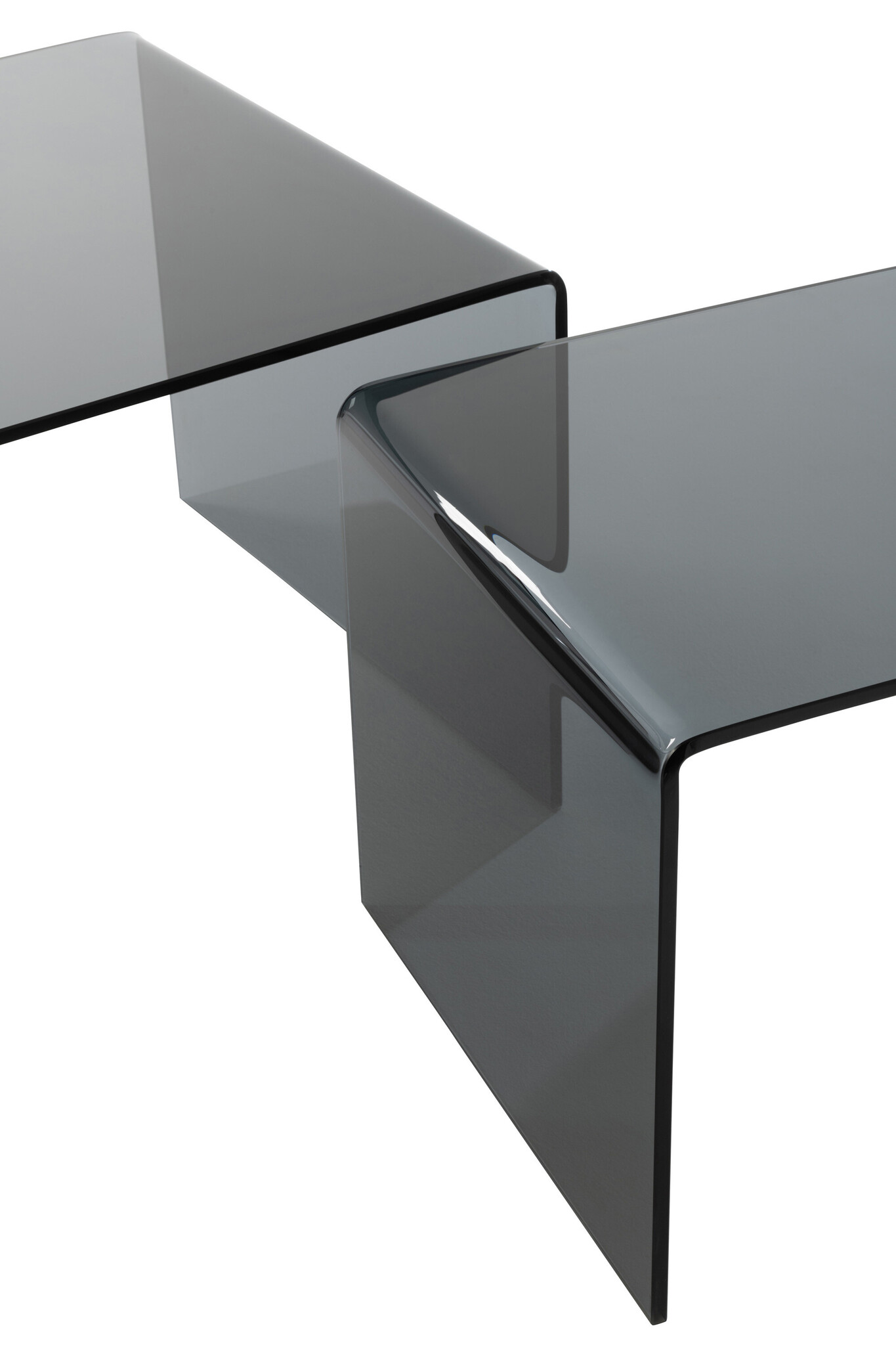 S/2 SIDETABLE GLASS BL