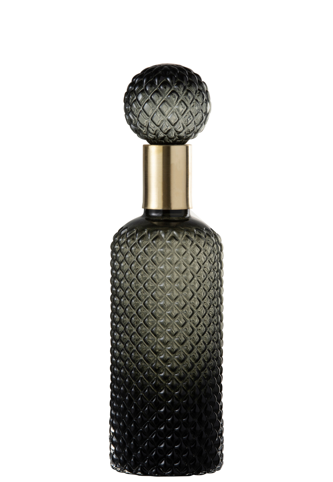 BOTTLE+ST CHECK DECO GL BLA/GLD L