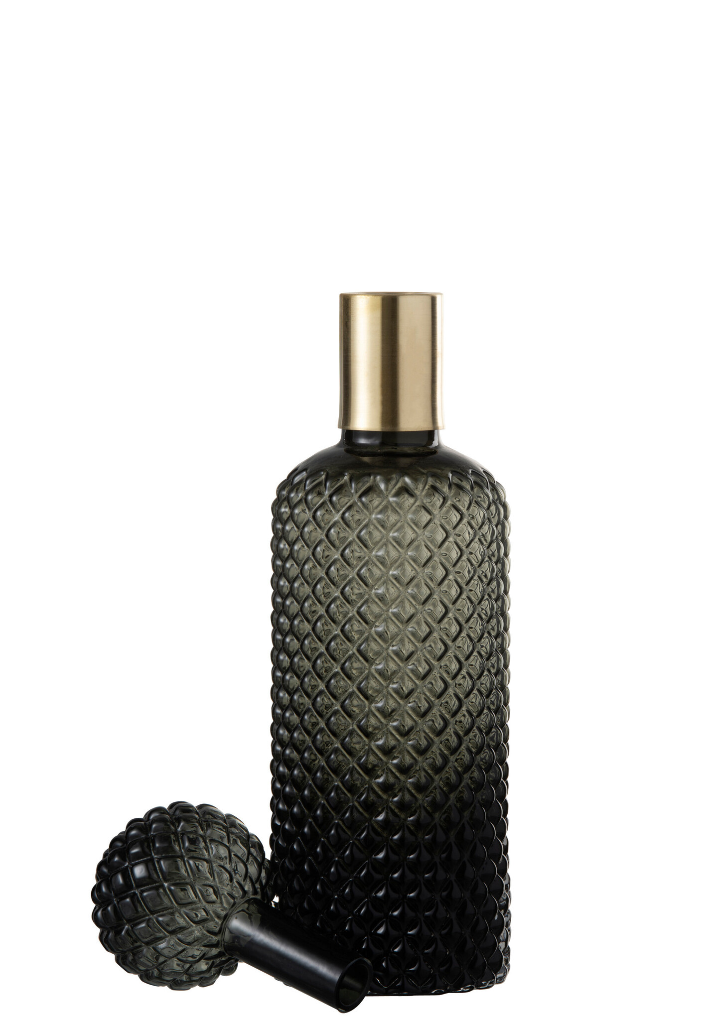 BOTTLE+ST CHECK DECO GL BLA/GLD L