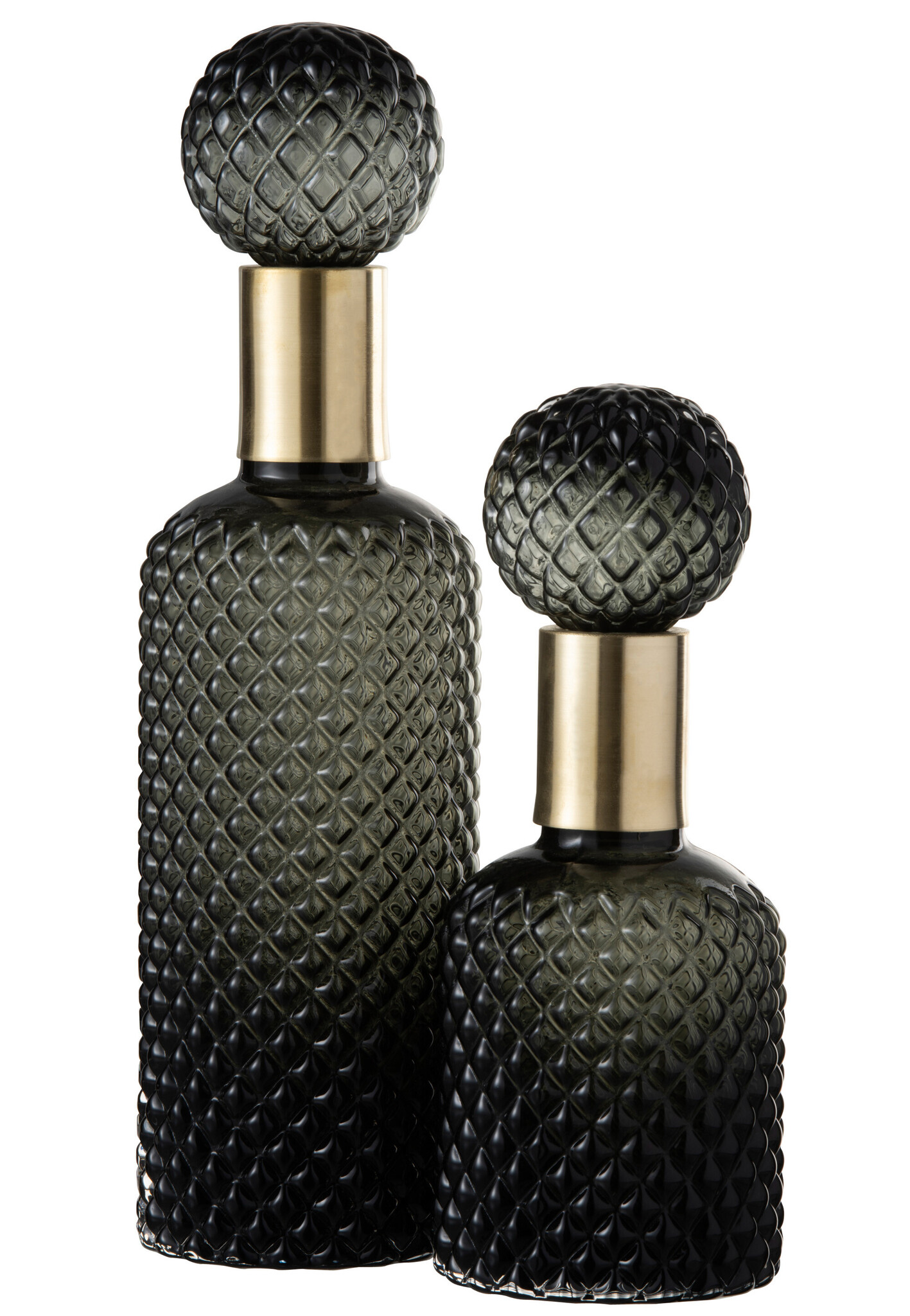 BOTTLE+ST CHECK DECO GL BLA/GLD L