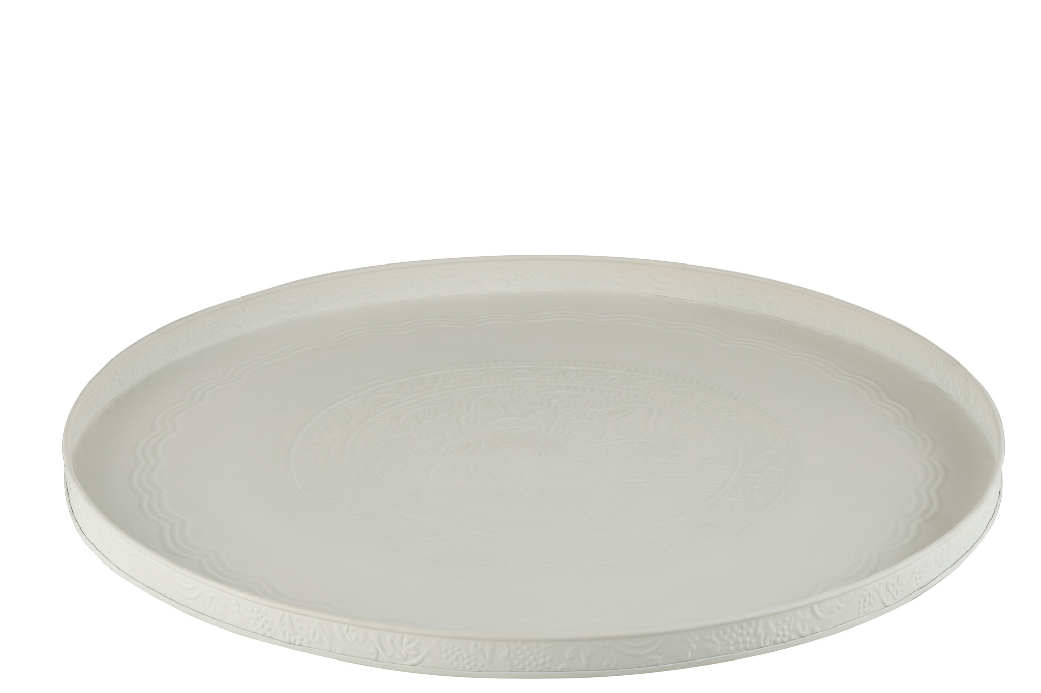 TRAY ROUND CLASSIC IRON WH L