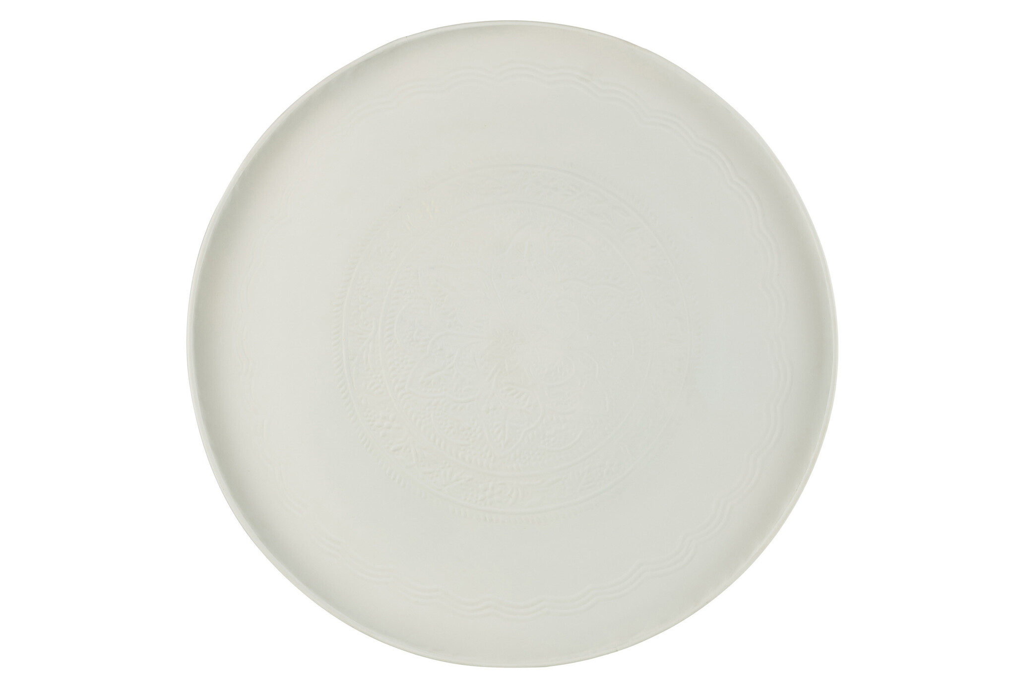 TRAY ROUND CLASSIC IRON WH L