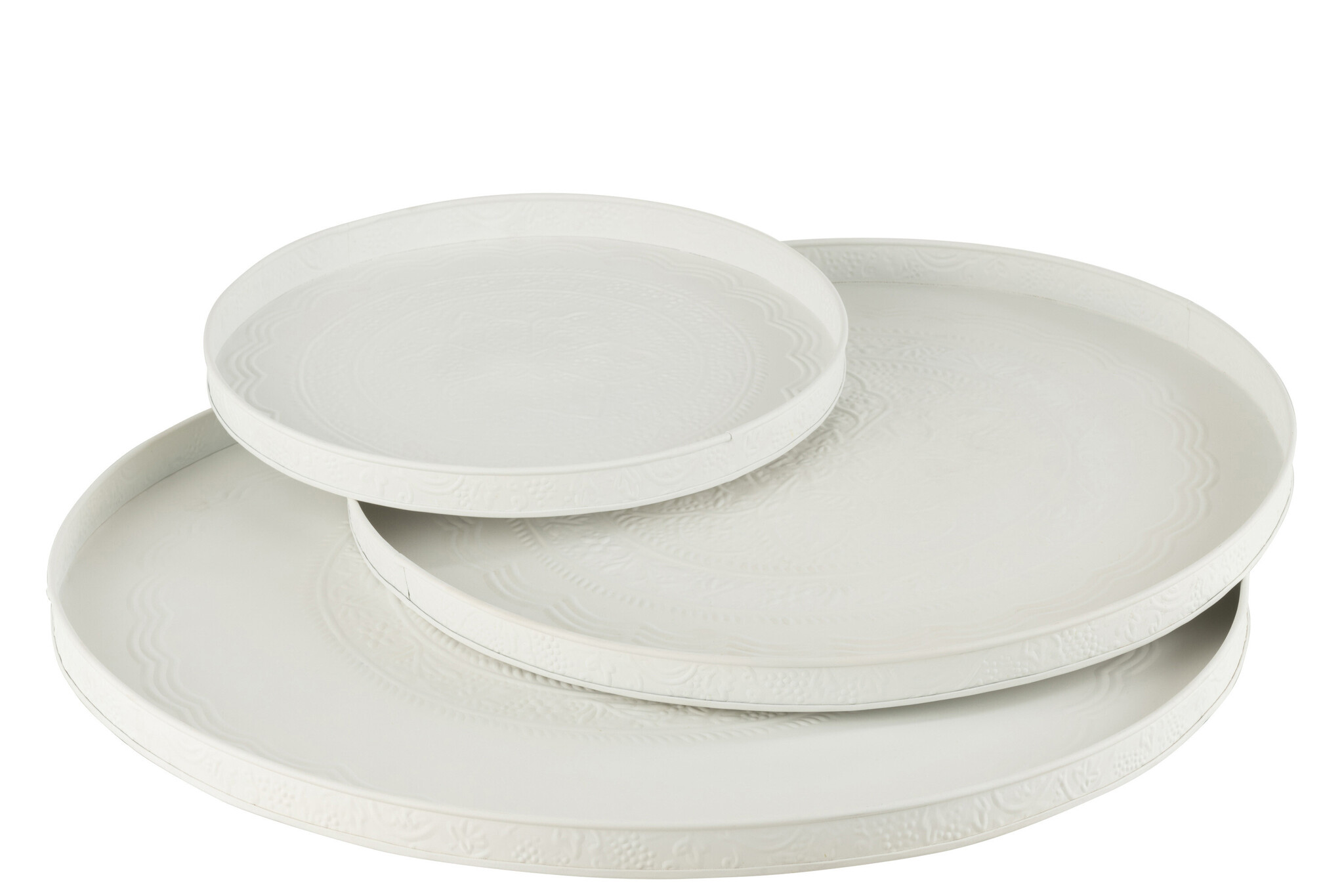 TRAY ROUND CLASSIC IRON WH L