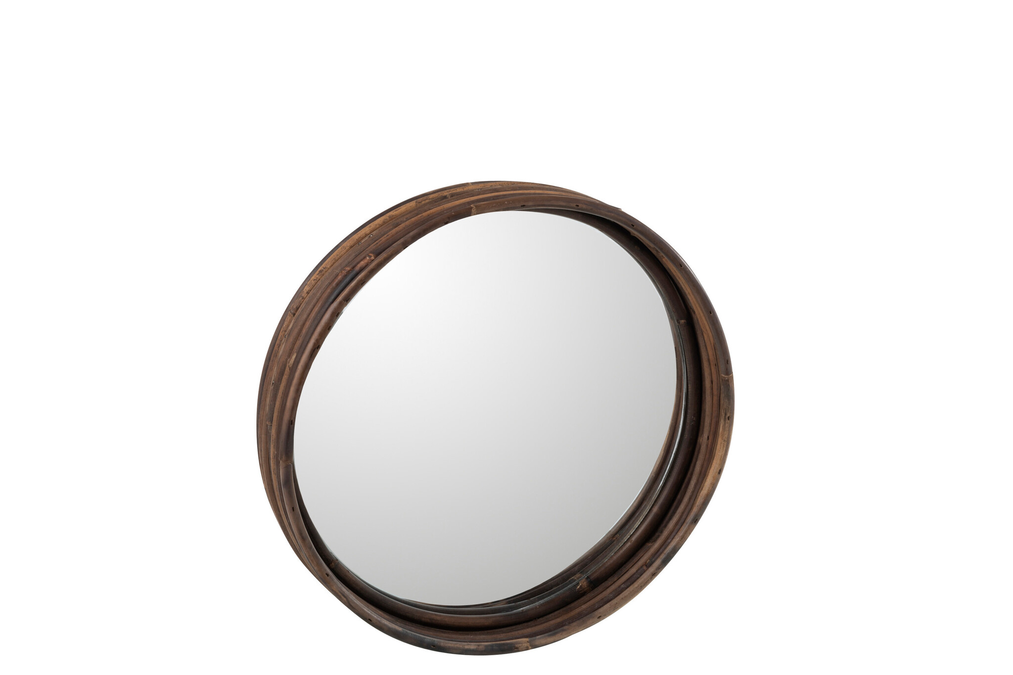 TRAY MIRROR ROUND RATTAN SMALL