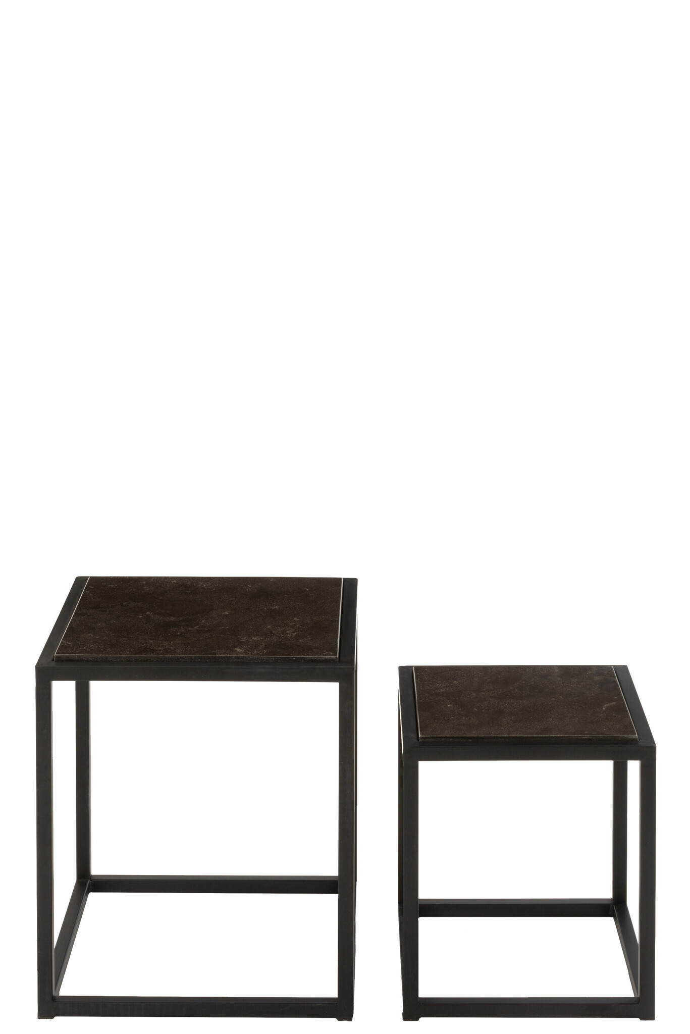 S/2 SIDE TABLE LOW SQ MET BL