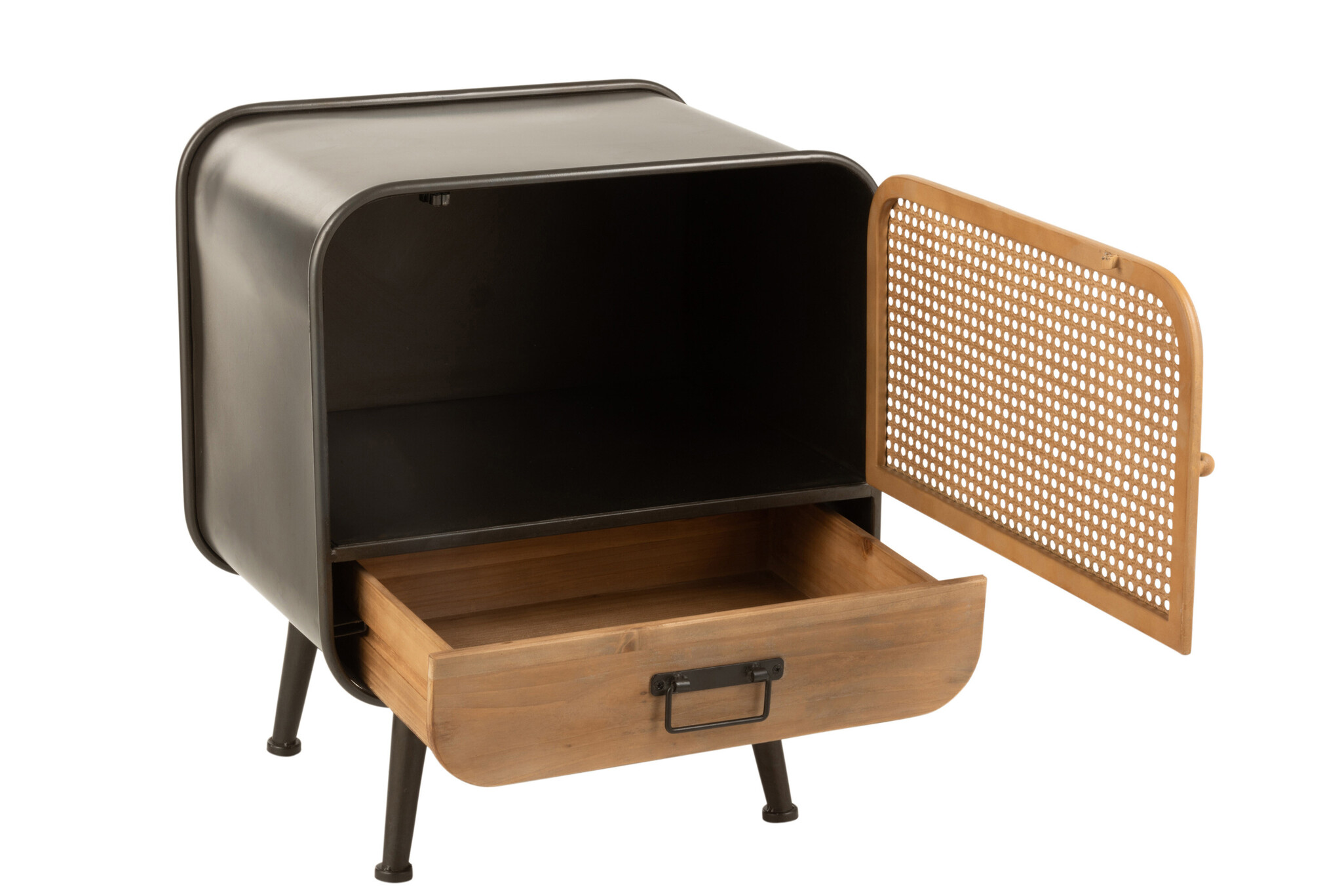 SIDETABLE 1 DR MET/WD BL/NAT