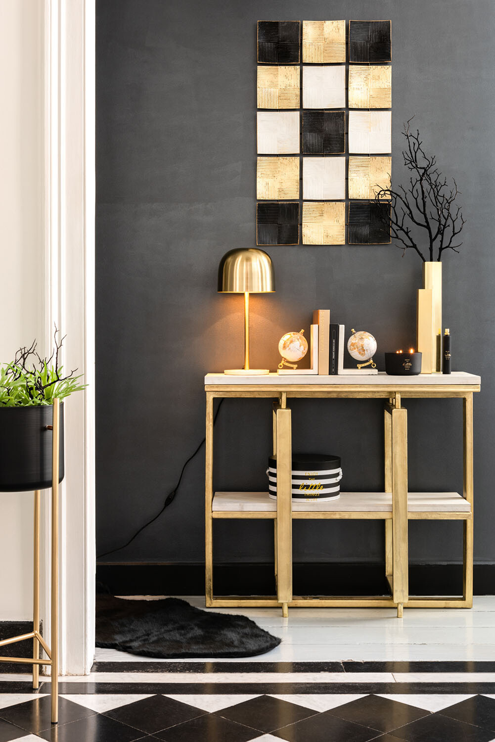 TABLE LAMP QUEEN METAL MAR GD