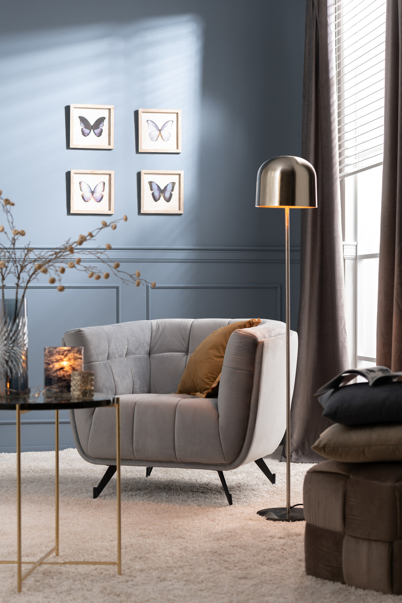 STANDING LAMP QUEEN IRON SILV