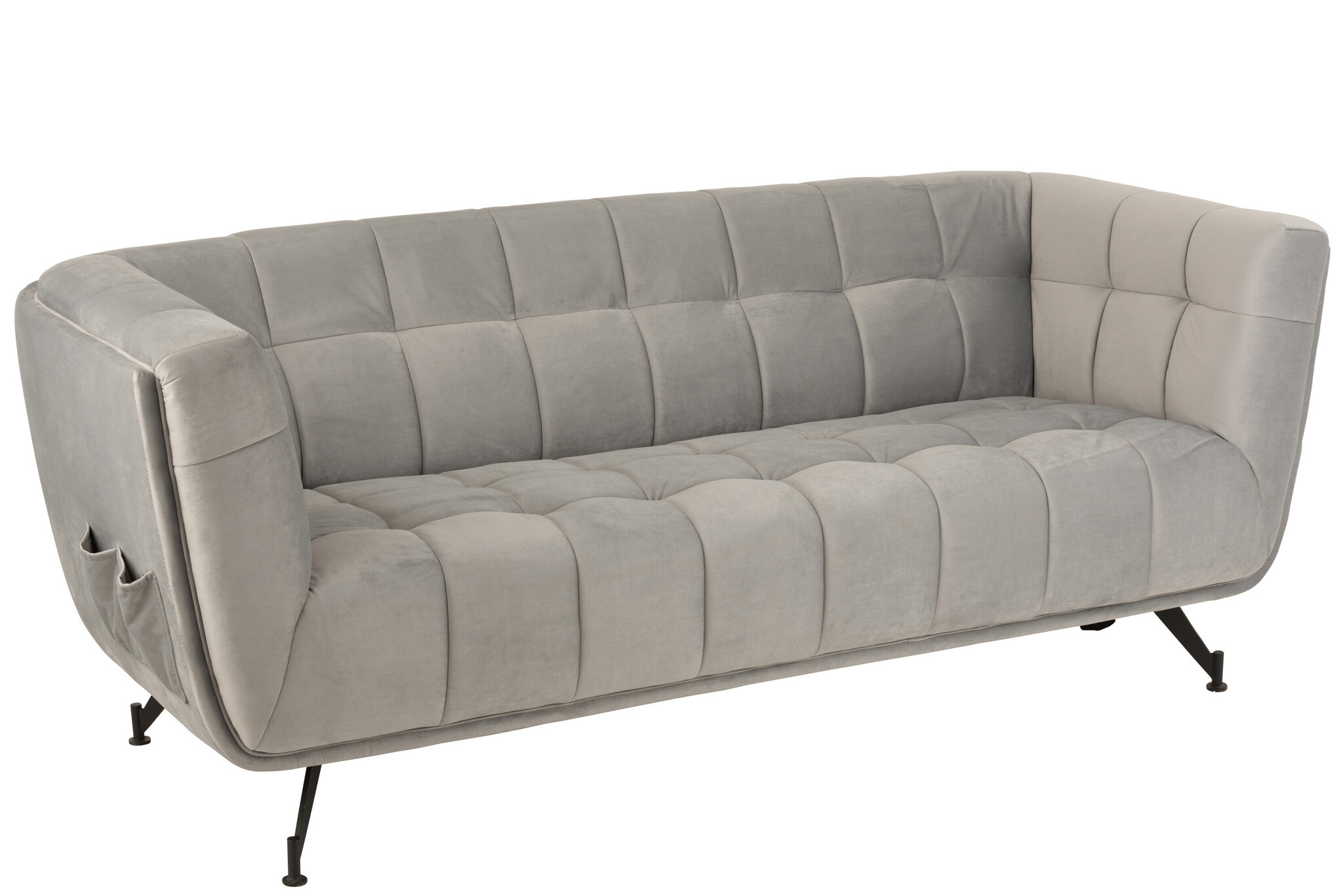 LOUNGE SEAT 3P TEX/WD/MET LGR