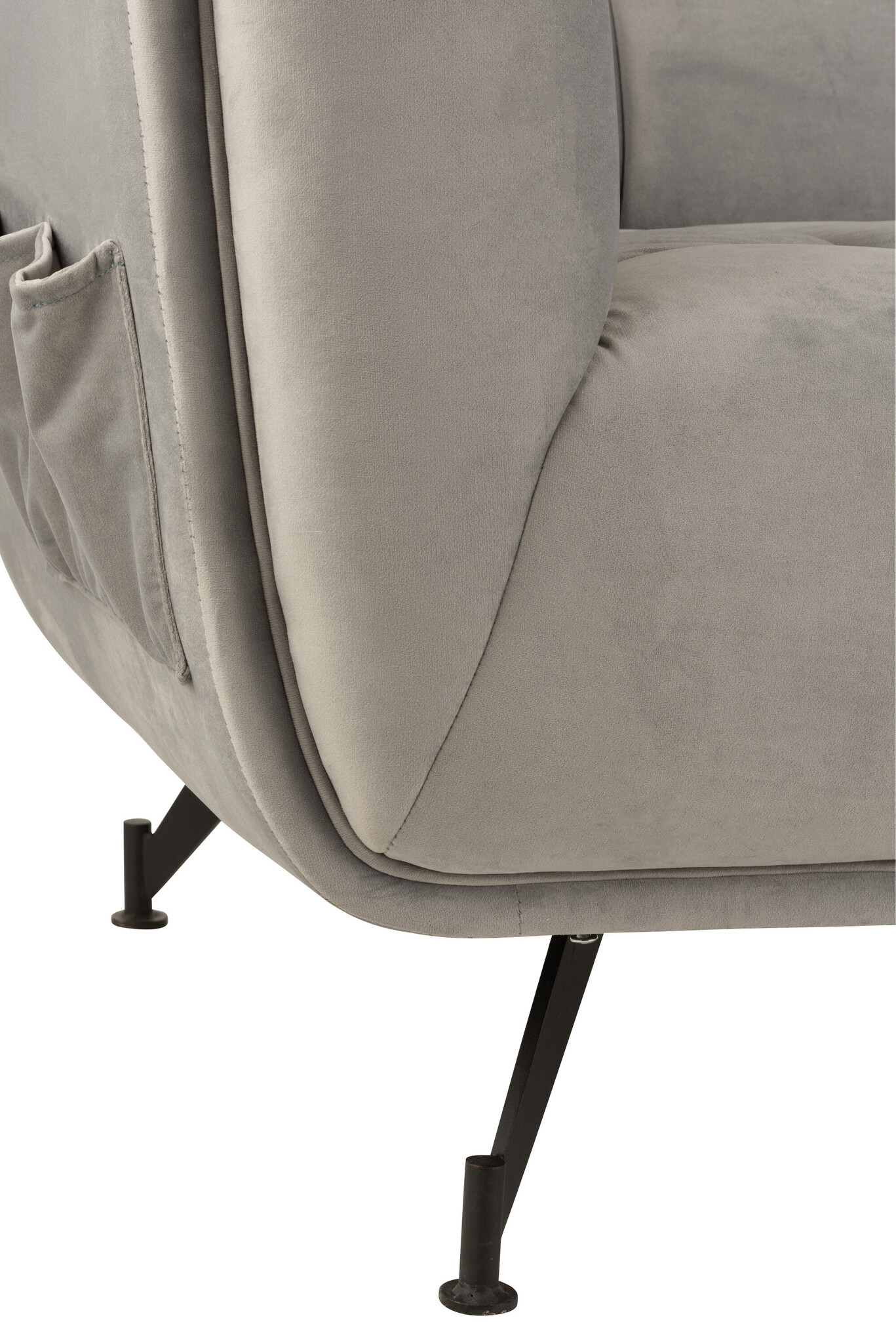 LOUNGE SEAT 3P TEX/WD/MET LGR