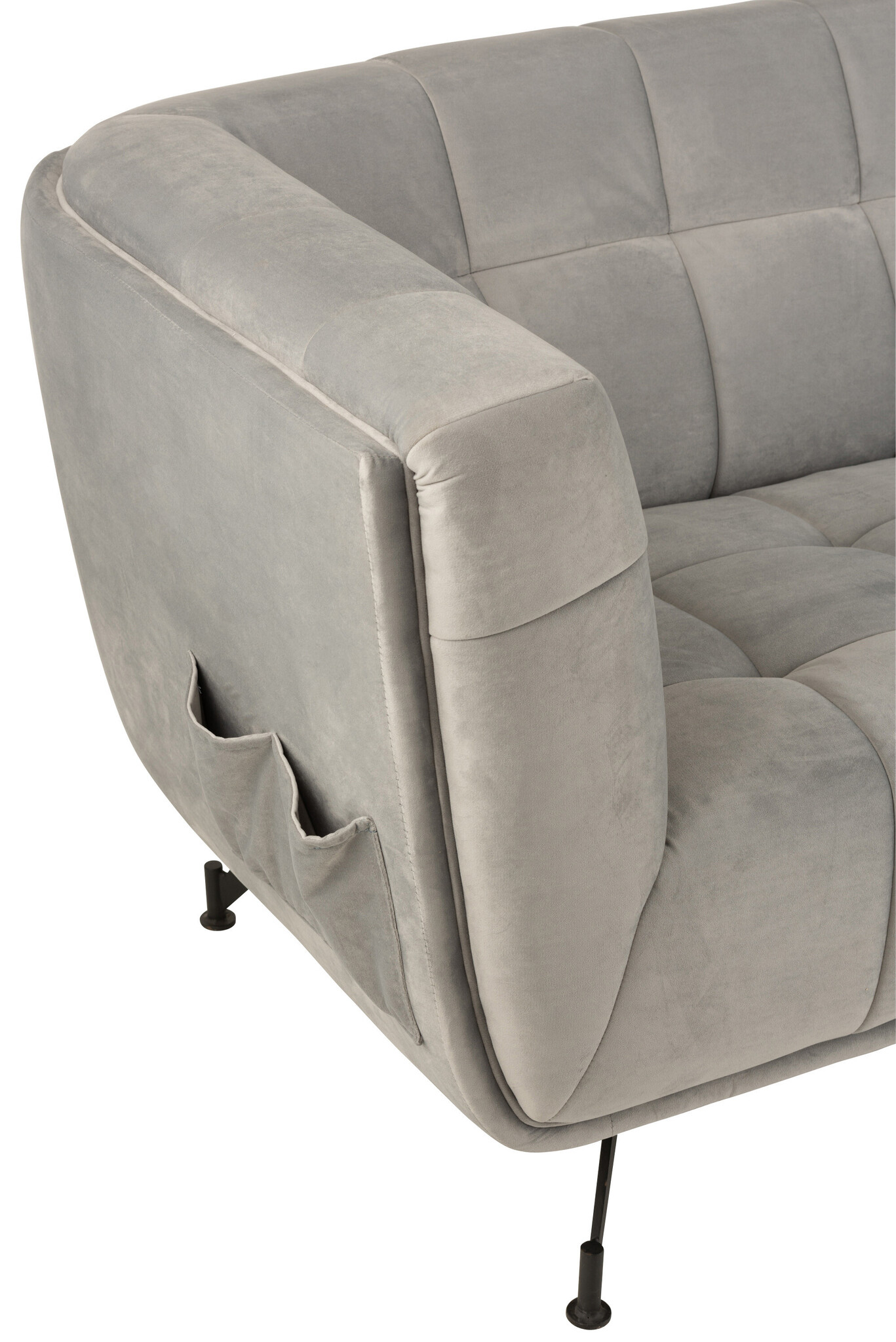 LOUNGE SEAT 3P TEX/WD/MET LGR