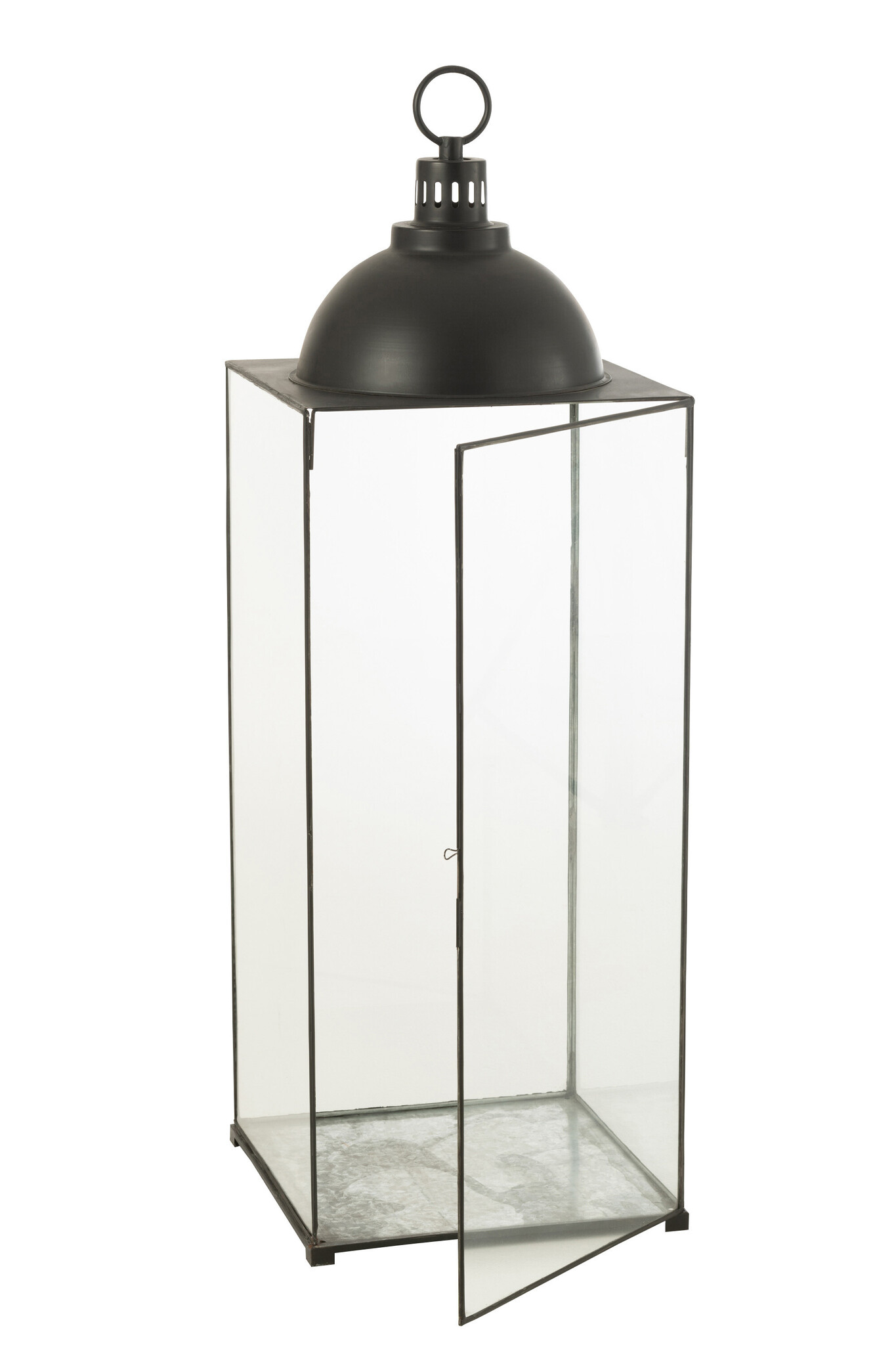 LANTERN HAGRID GLASS/IRON BL L