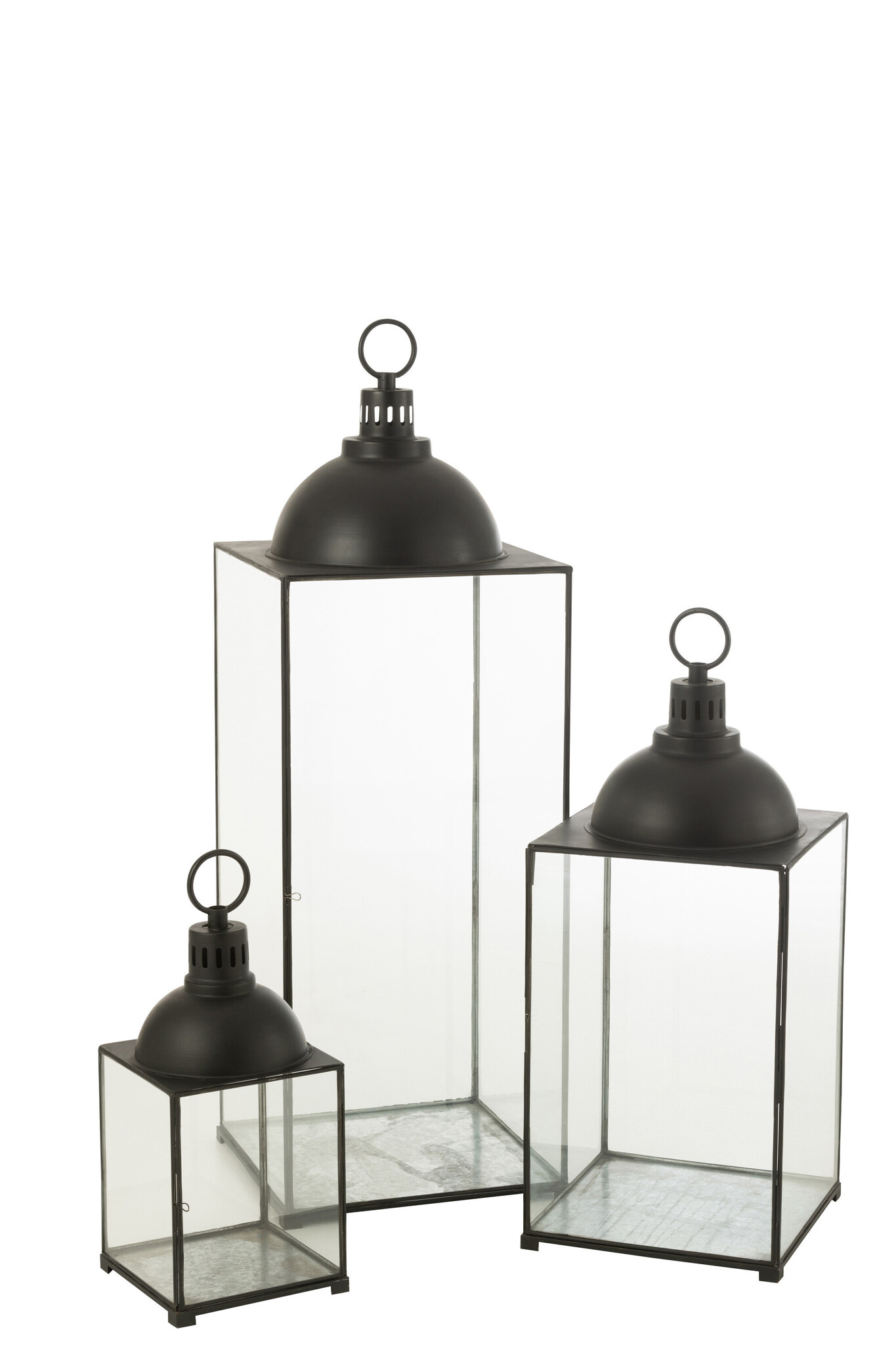 LANTERN HAGRID GLASS/IRON BL L