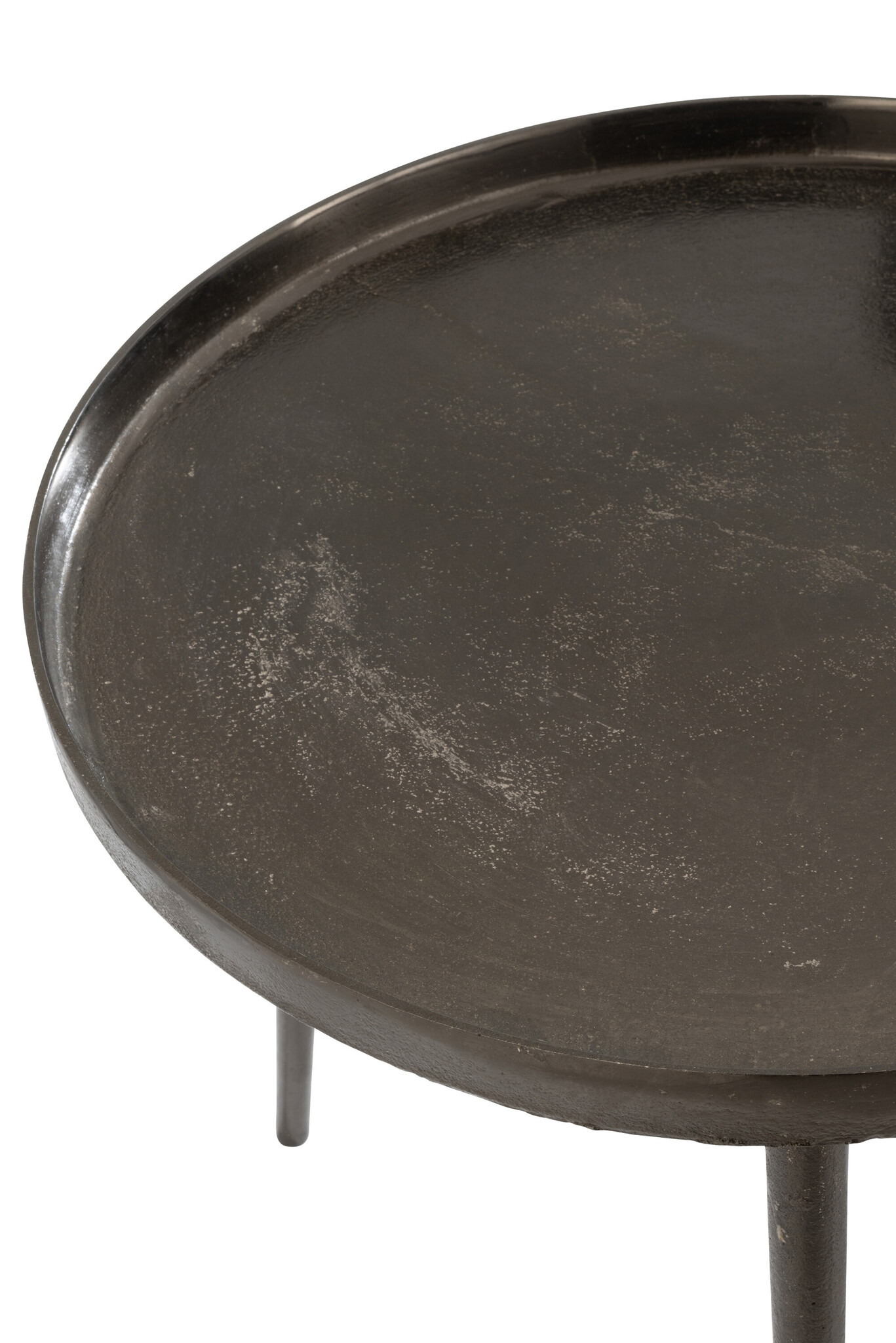 S/3 SIDETAB TRAY RND MET D GRY