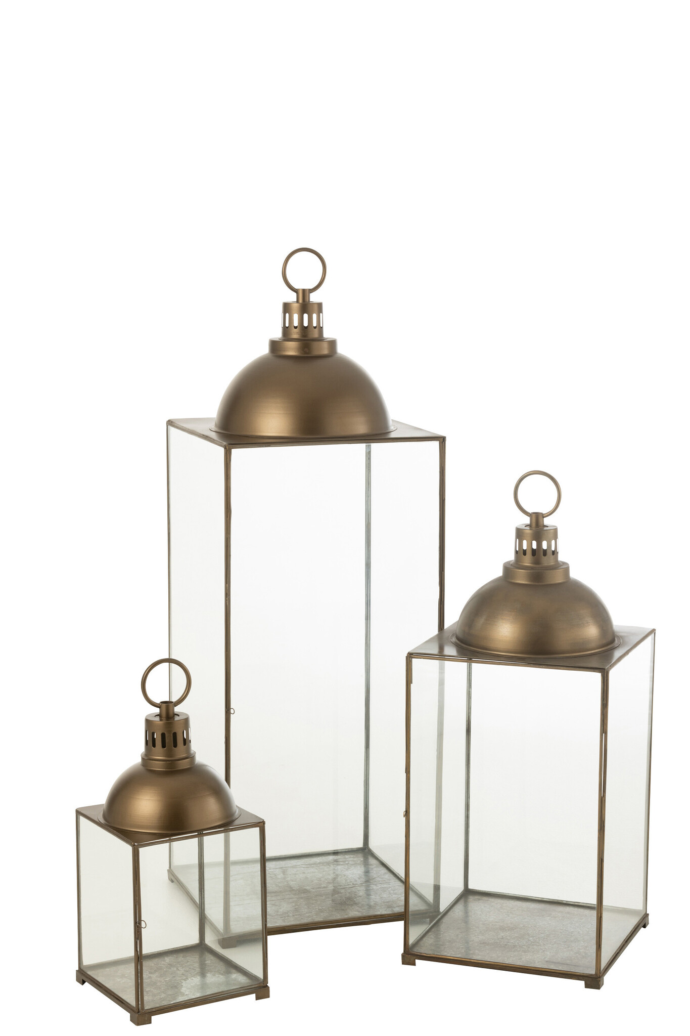 LANTERN HAGRID GLASS/IRON BR L