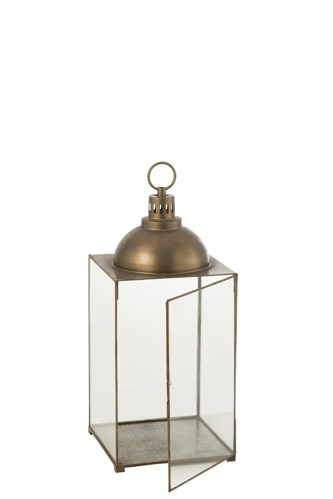 LANTERN HAGRID GLASS/IRON BR M