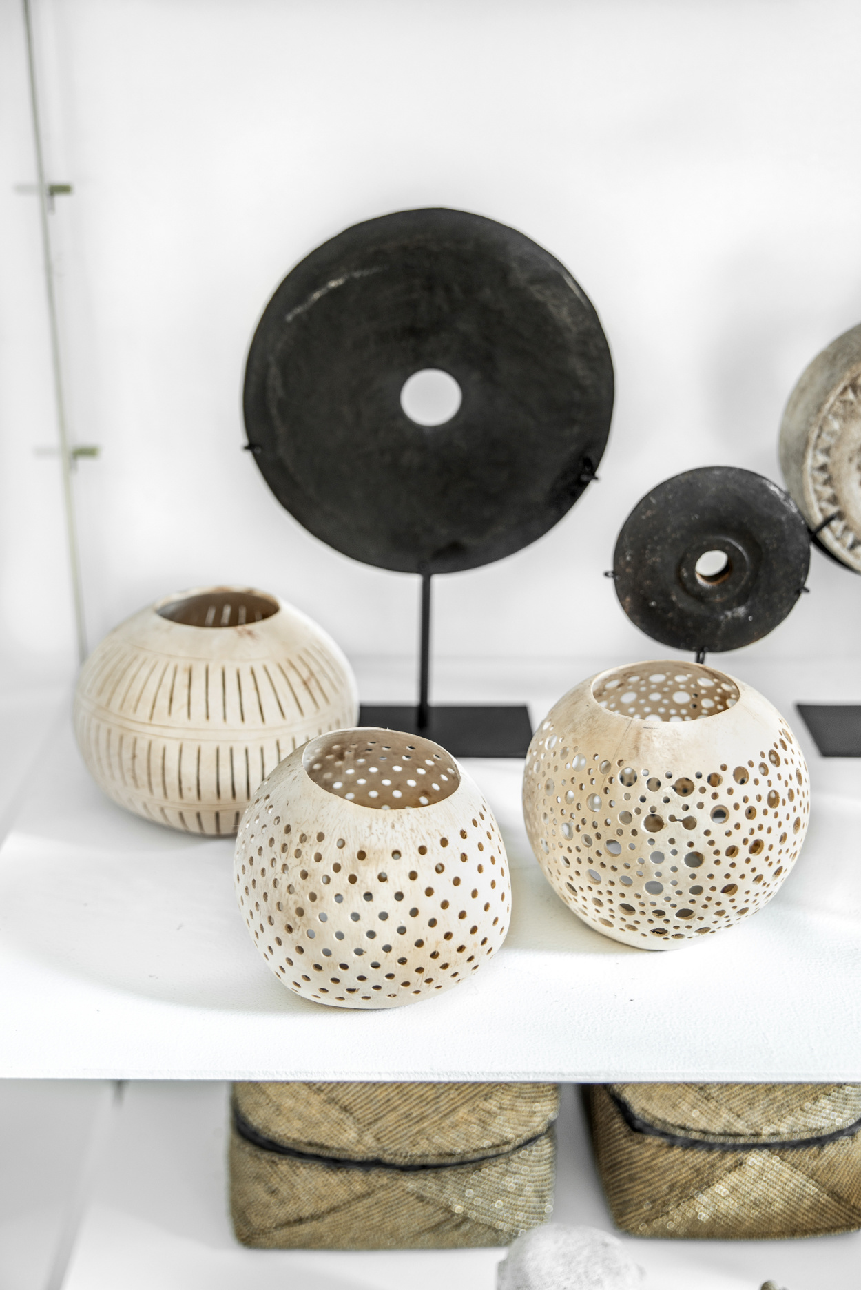 De Coconut Dot Kaarshouder - Naturel