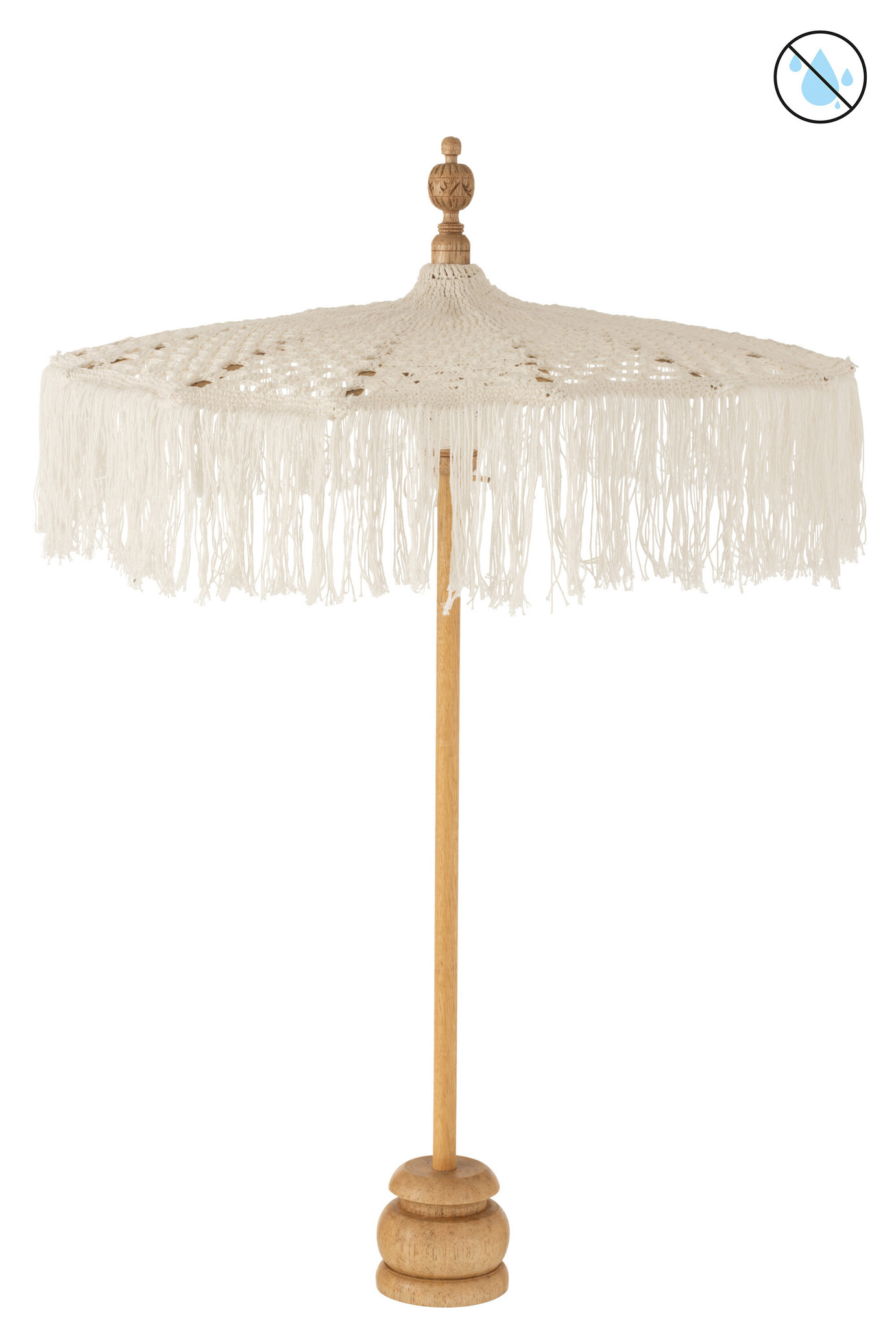 PARASOL+VOET MACRAME BEDJE WH S