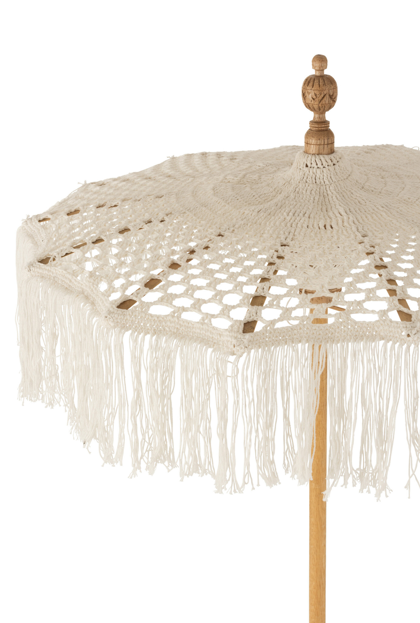 PARASOL+VOET MACRAME BEDJE WH S